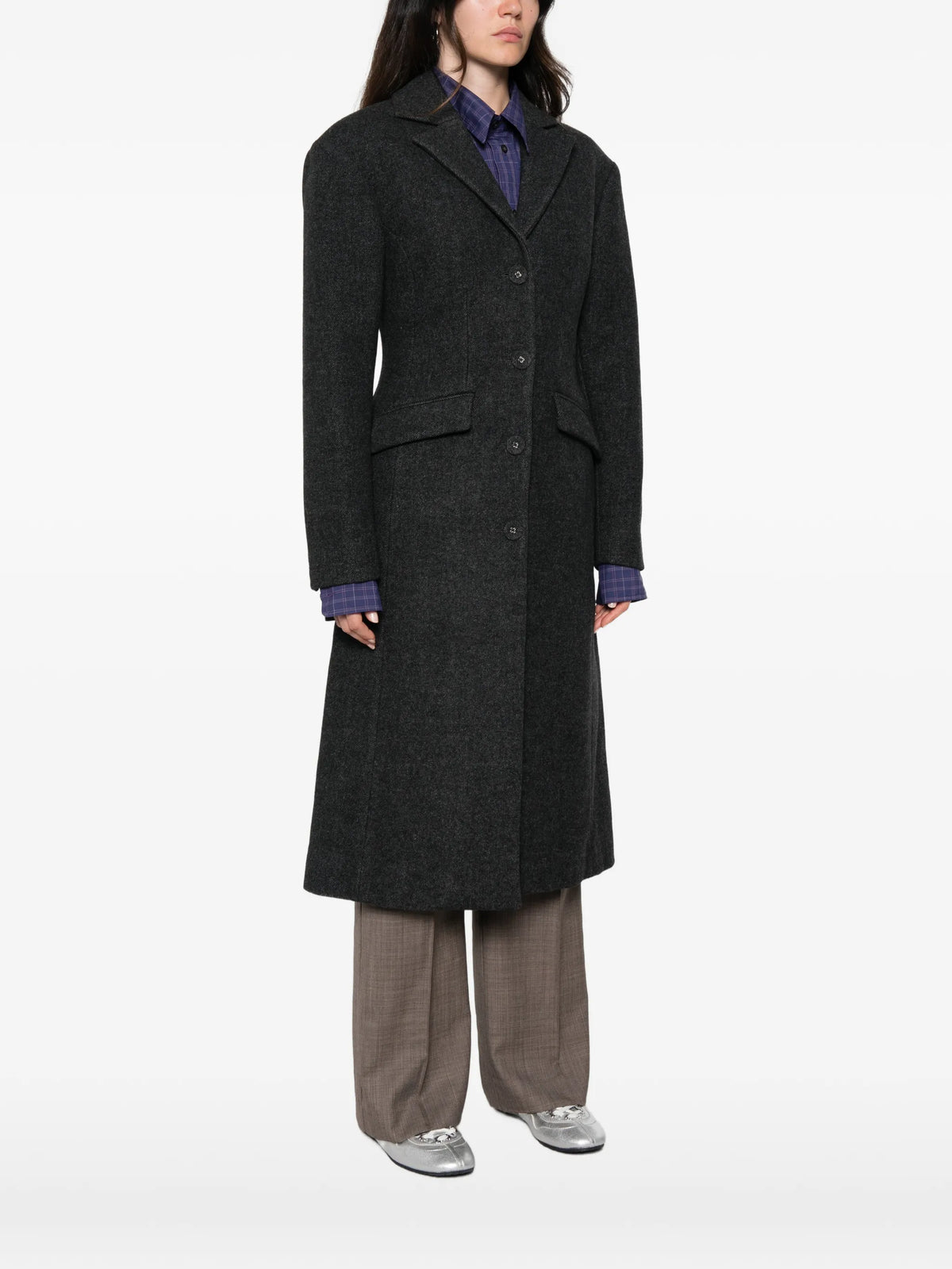 single-breasted wool coat