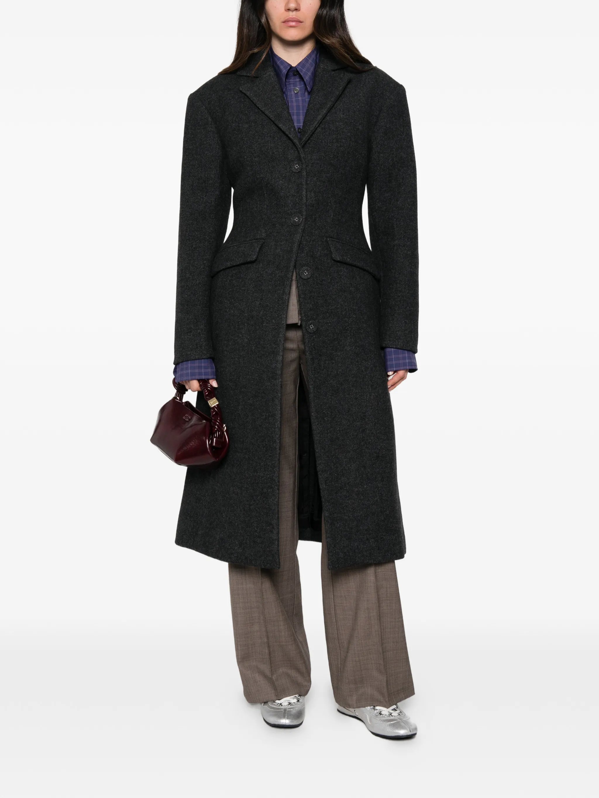 single-breasted wool coat