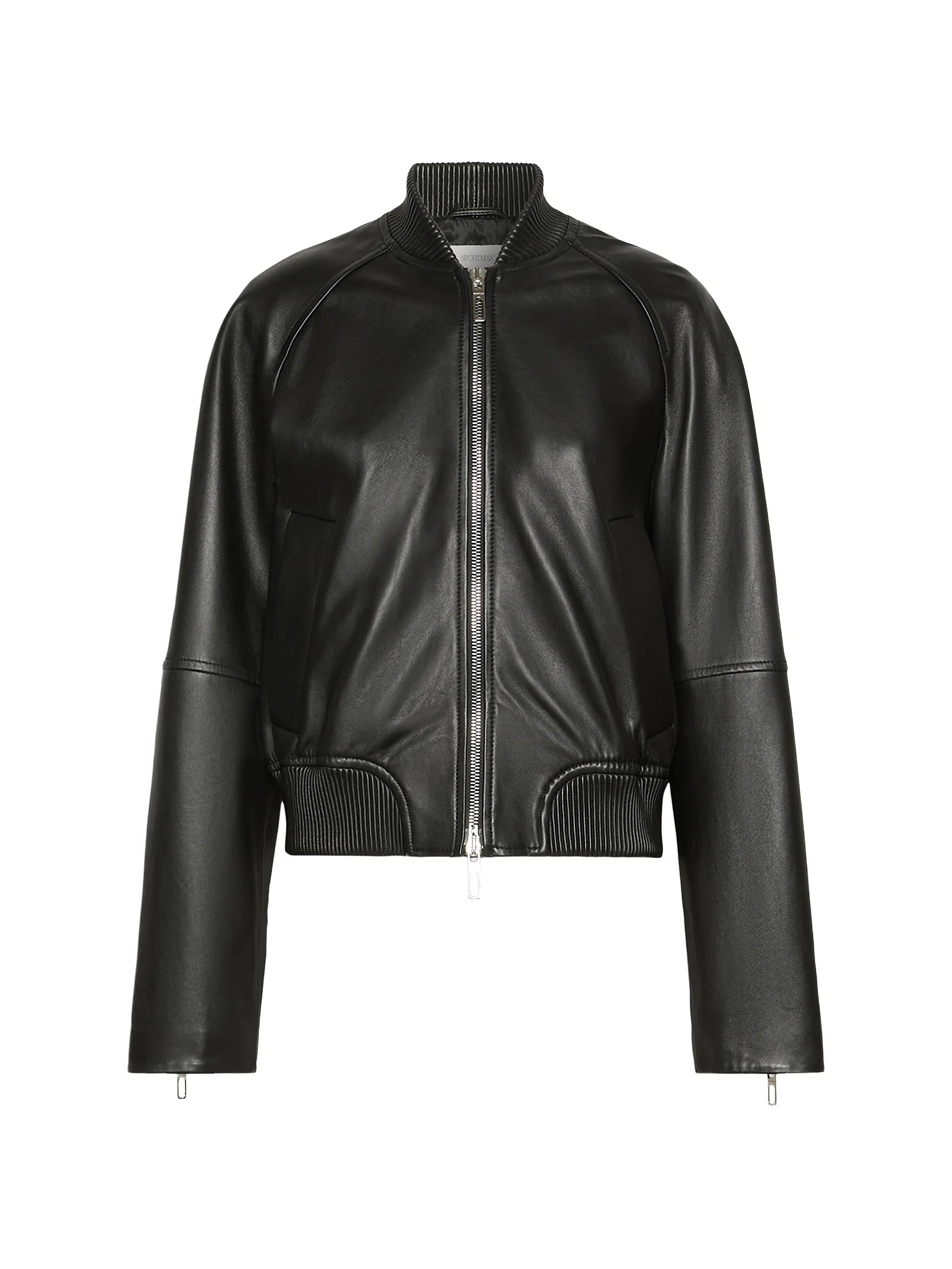 zip-up leather jacket