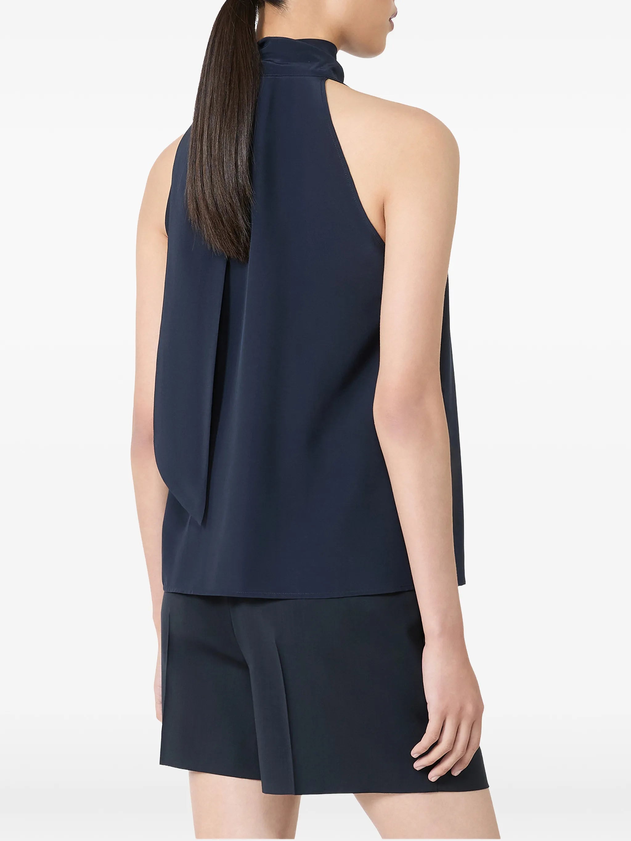 pleated silk top