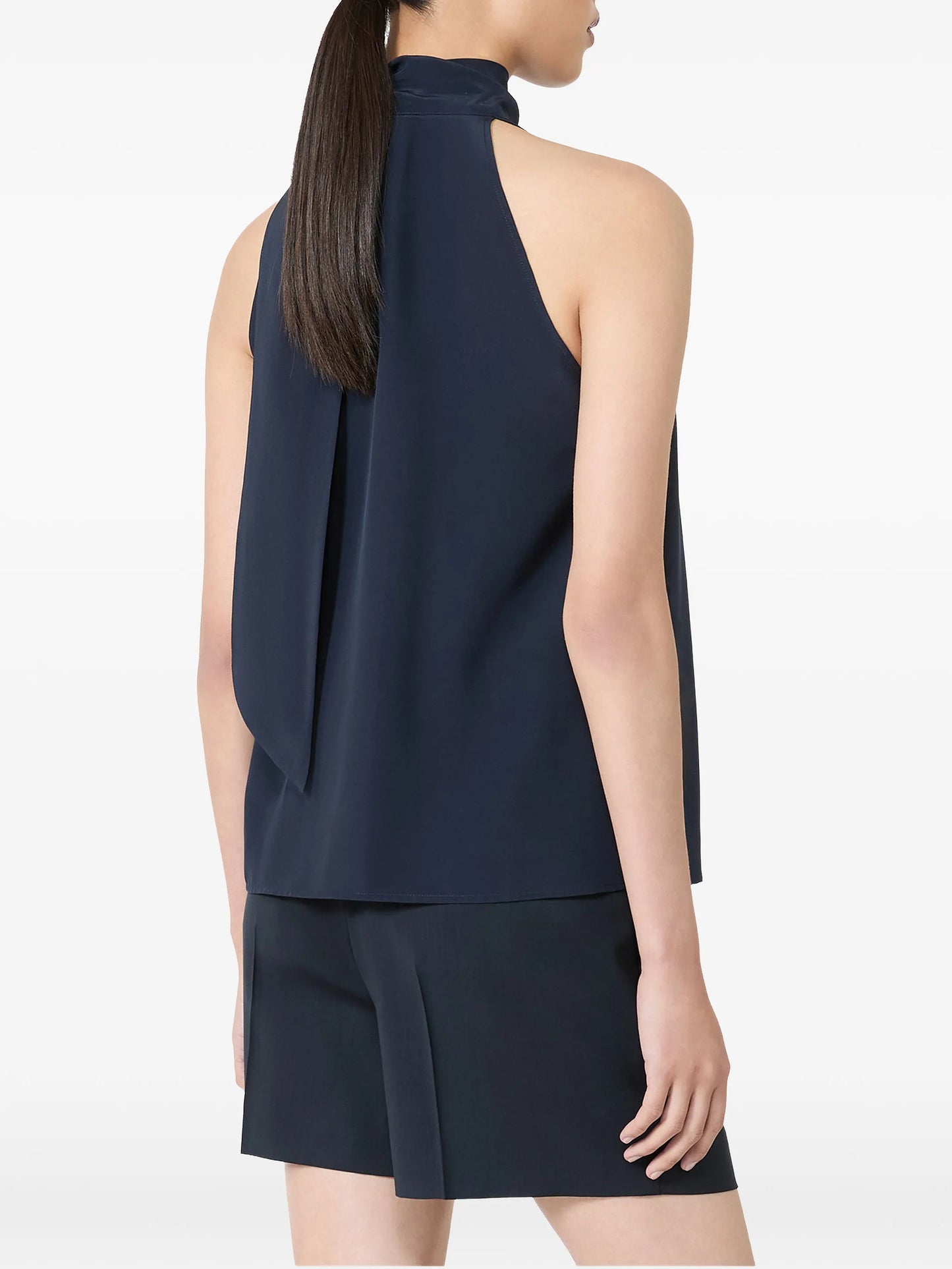 pleated silk top