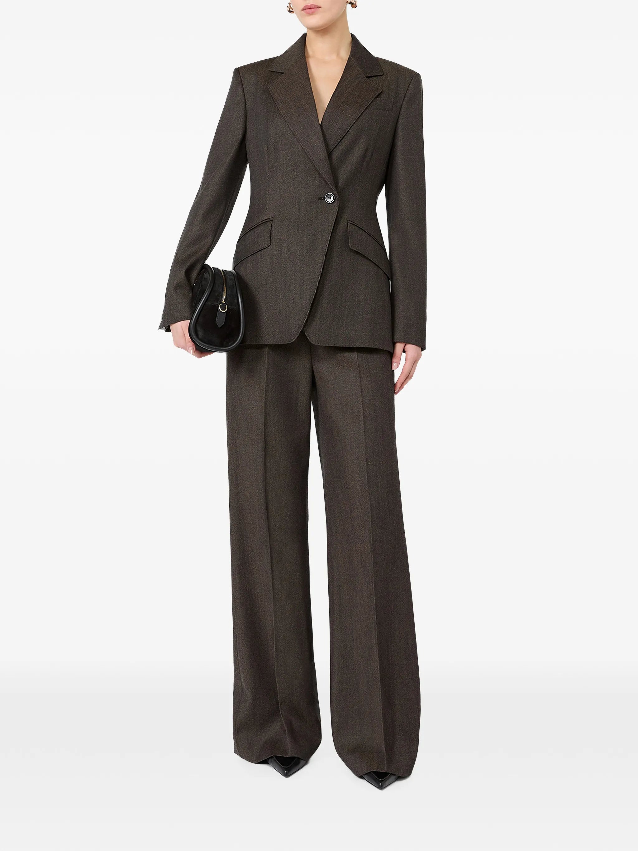 pressed-crease wide-leg trousers