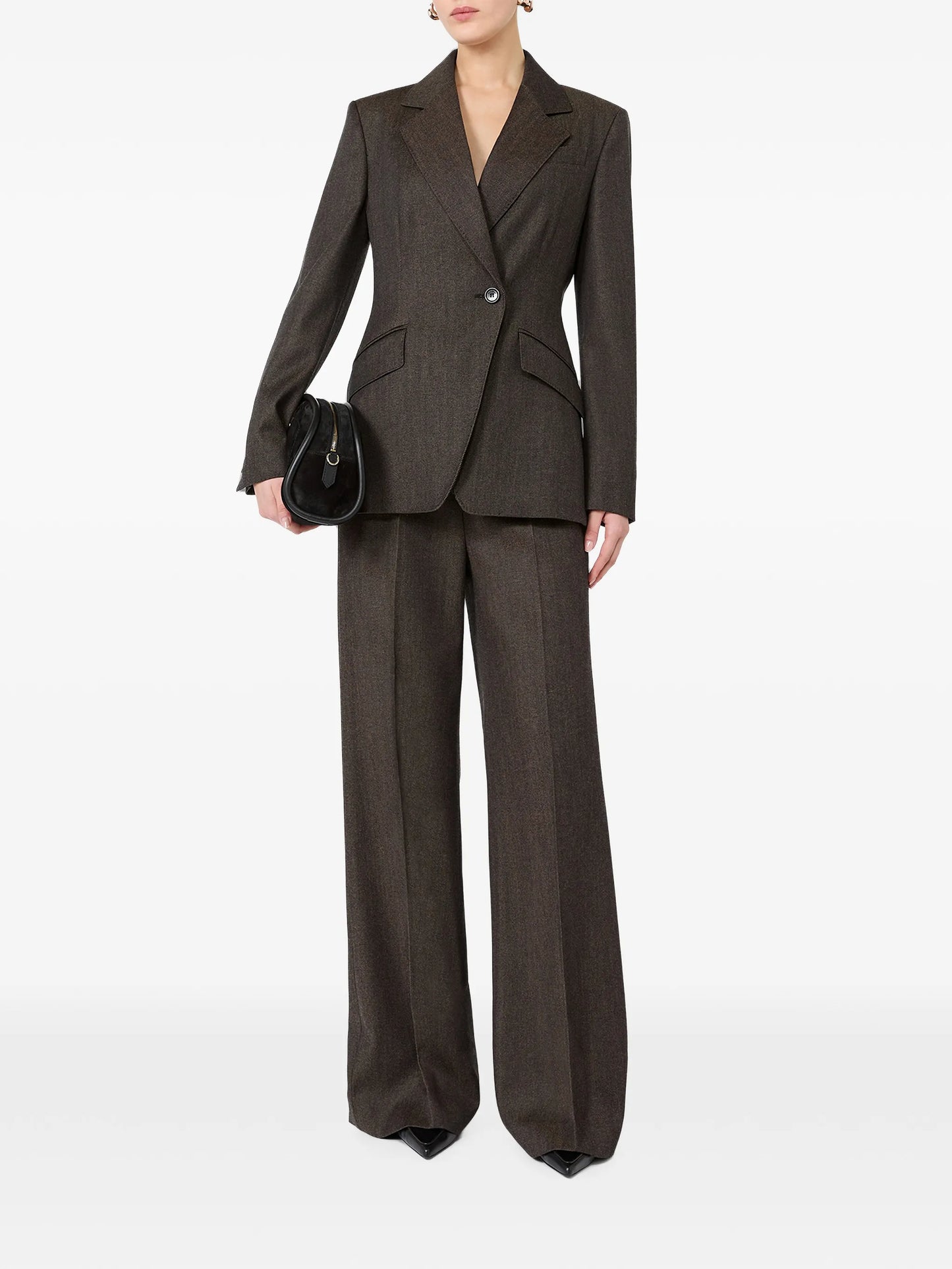 pressed-crease wide-leg trousers