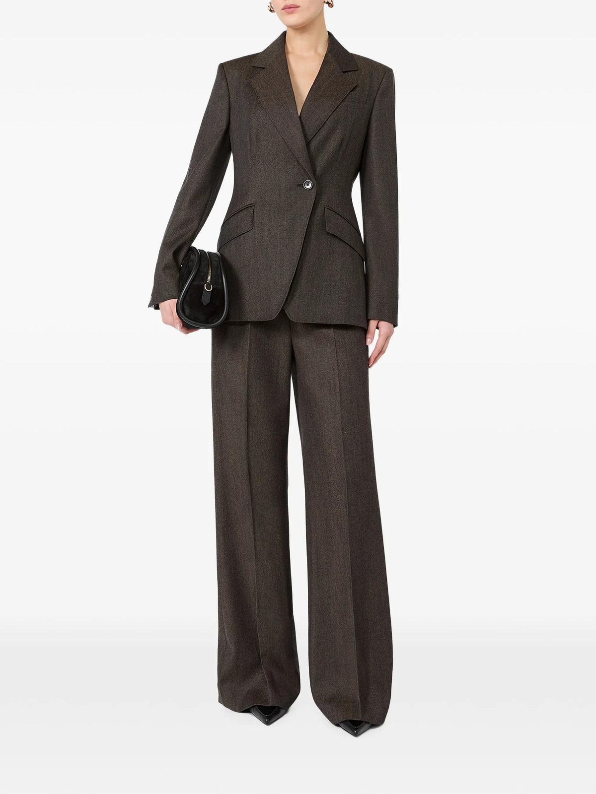 pressed-crease wide-leg trousers
