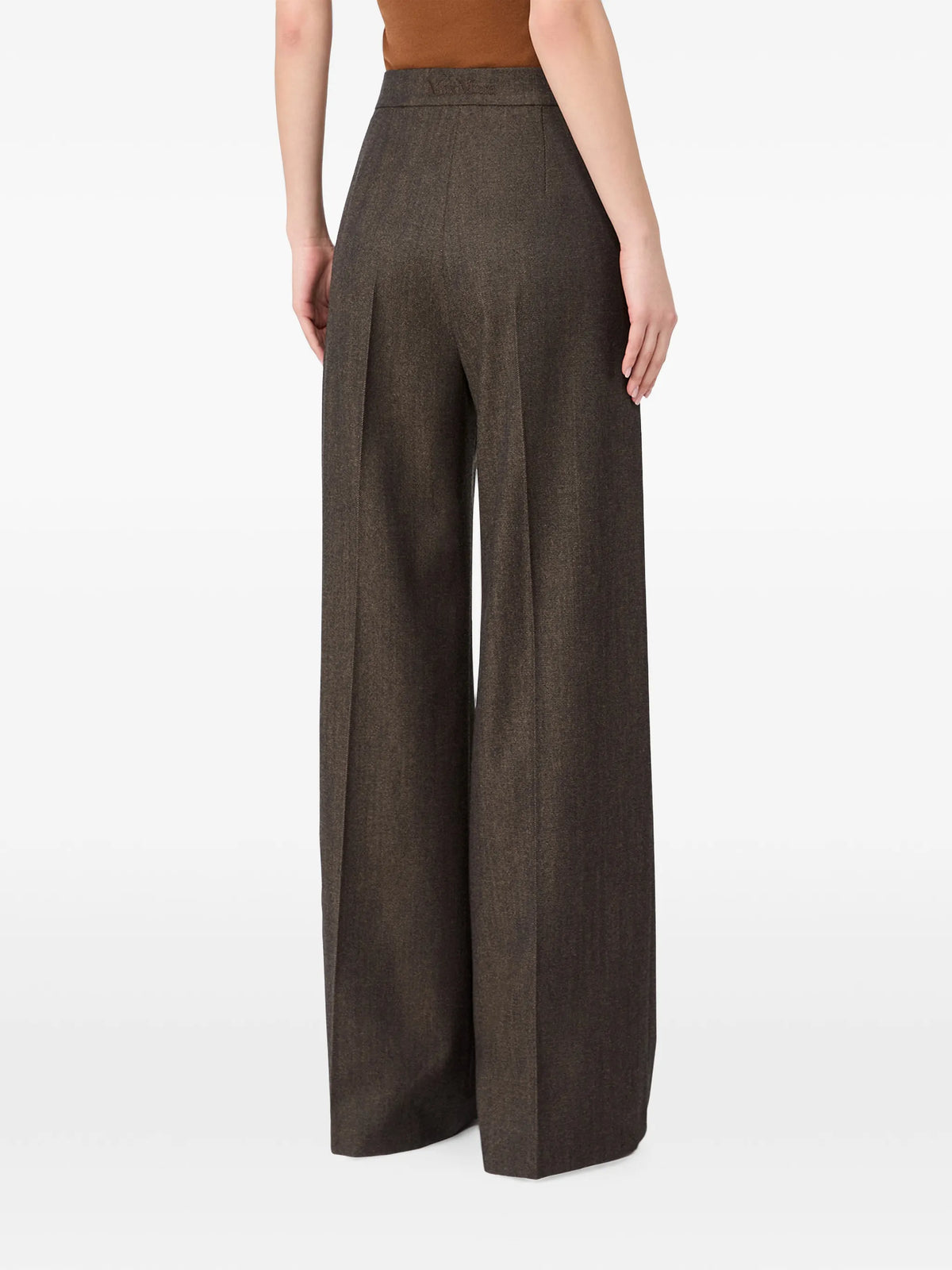 pressed-crease wide-leg trousers