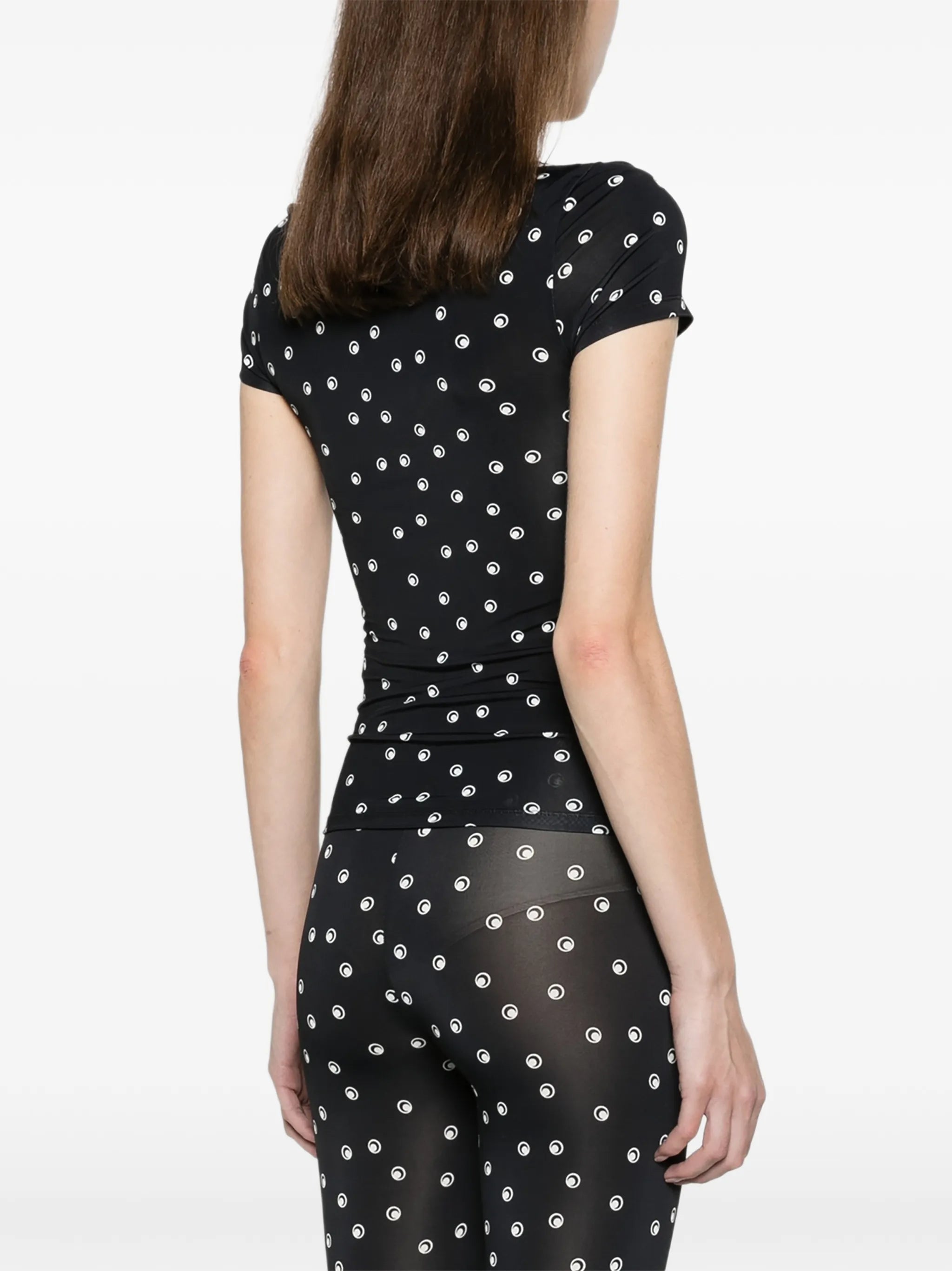 polka-dot Moon short-sleeves roundneck top