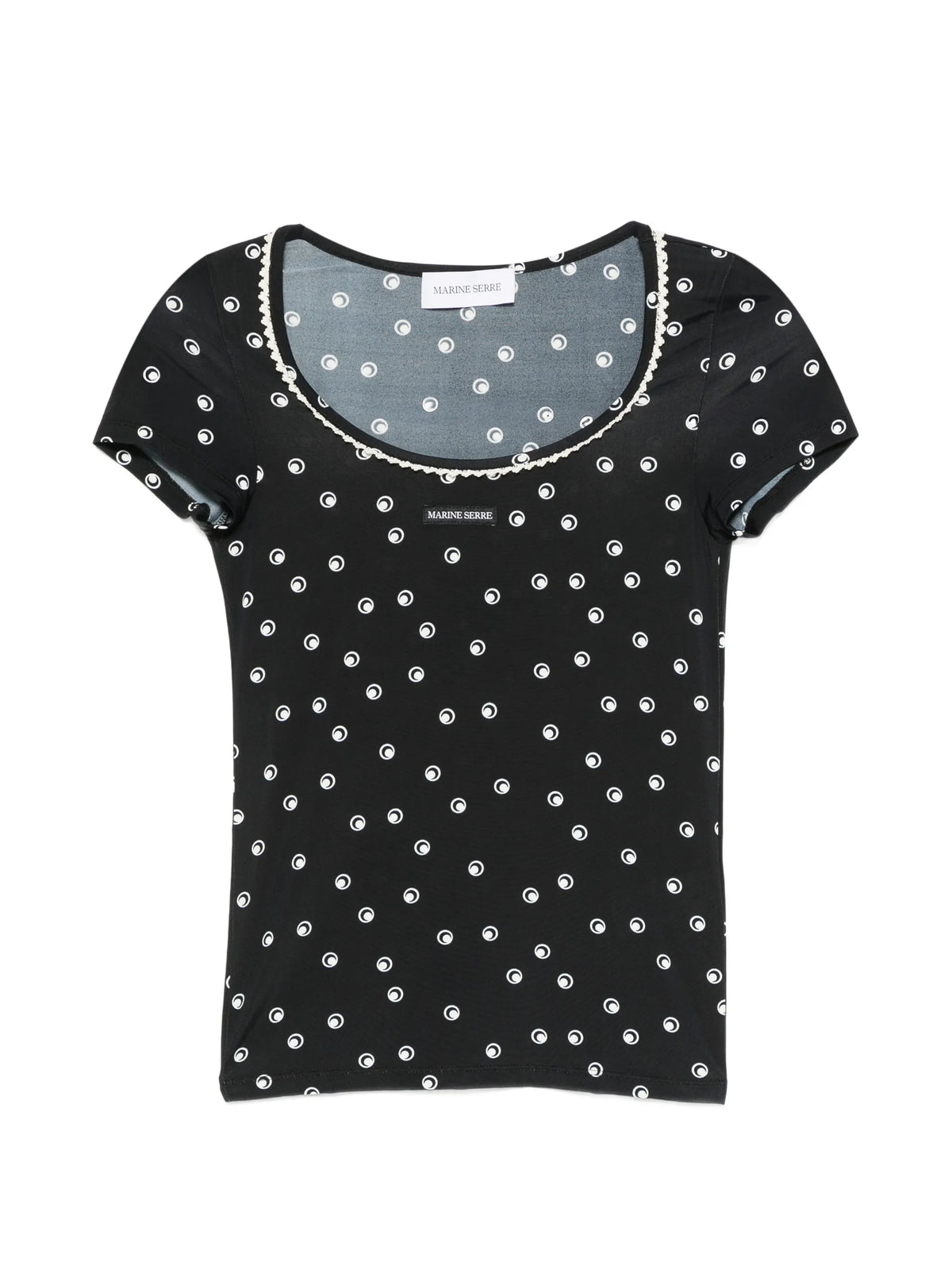 polka-dot Moon short-sleeves roundneck top