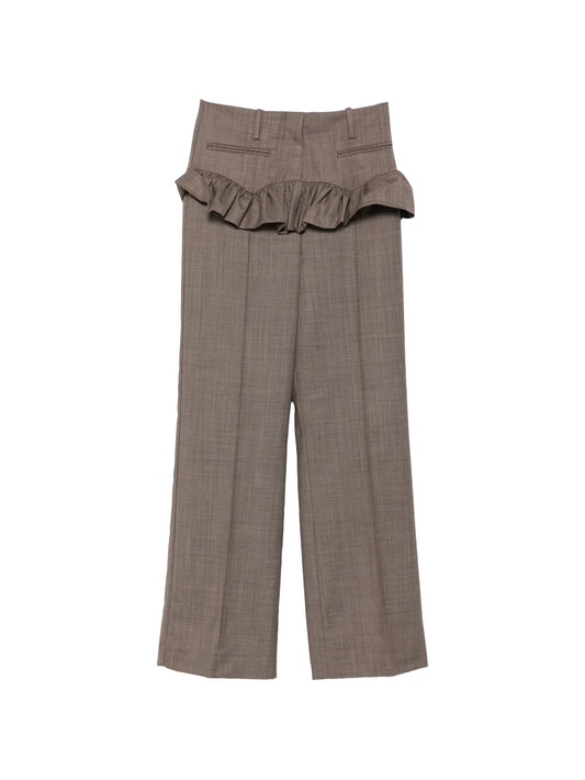 ruffled melange trousers