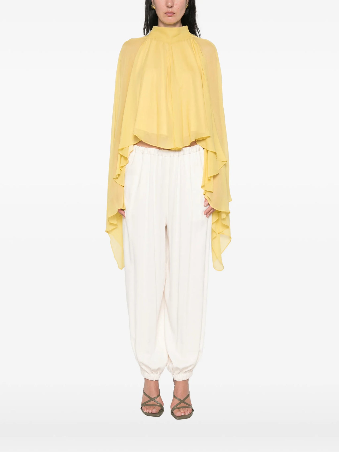 Mia draped high-neck top