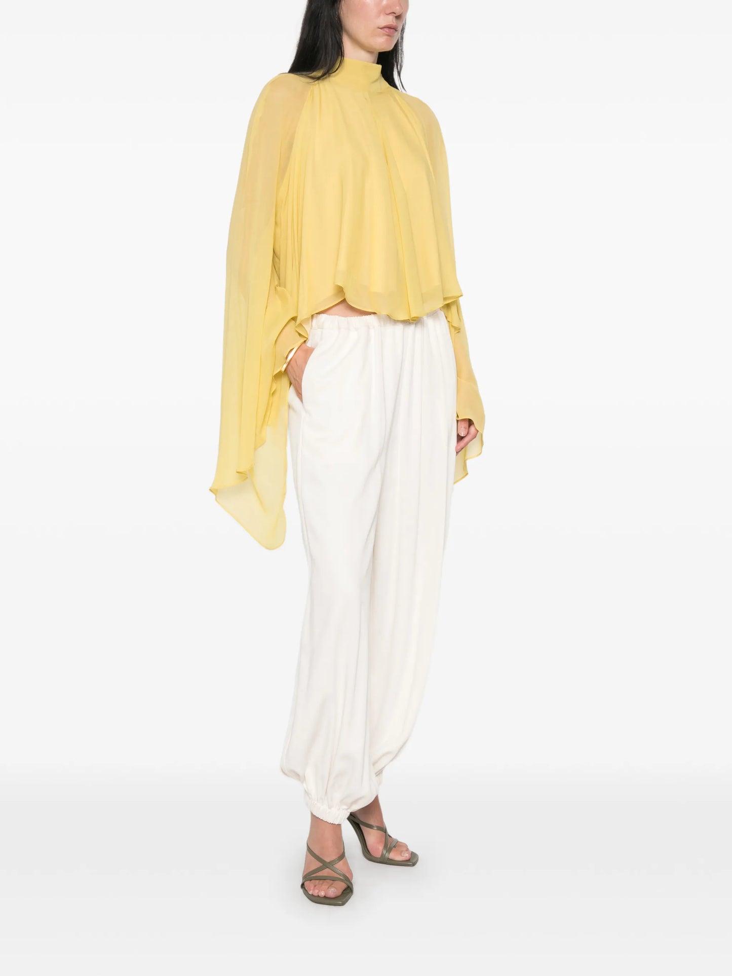Mia draped high-neck top