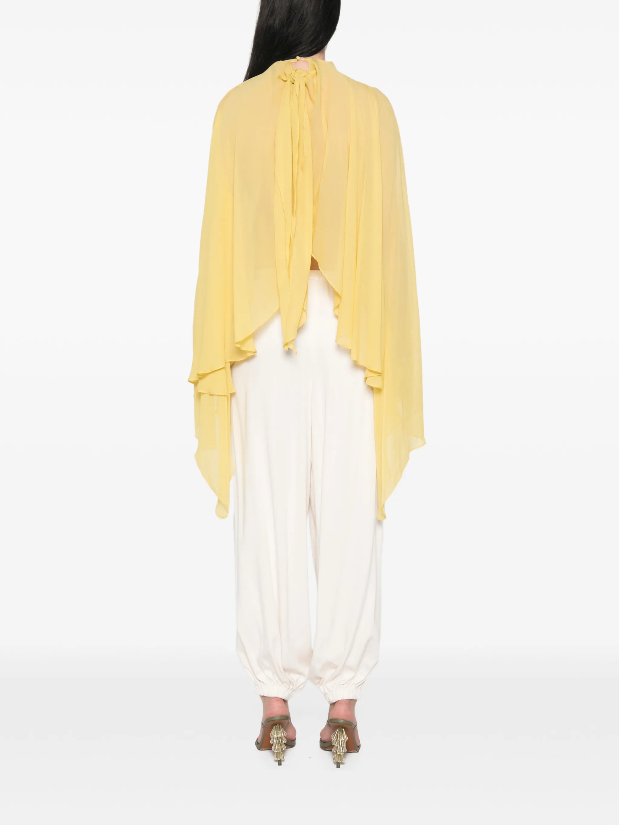 Mia draped high-neck top