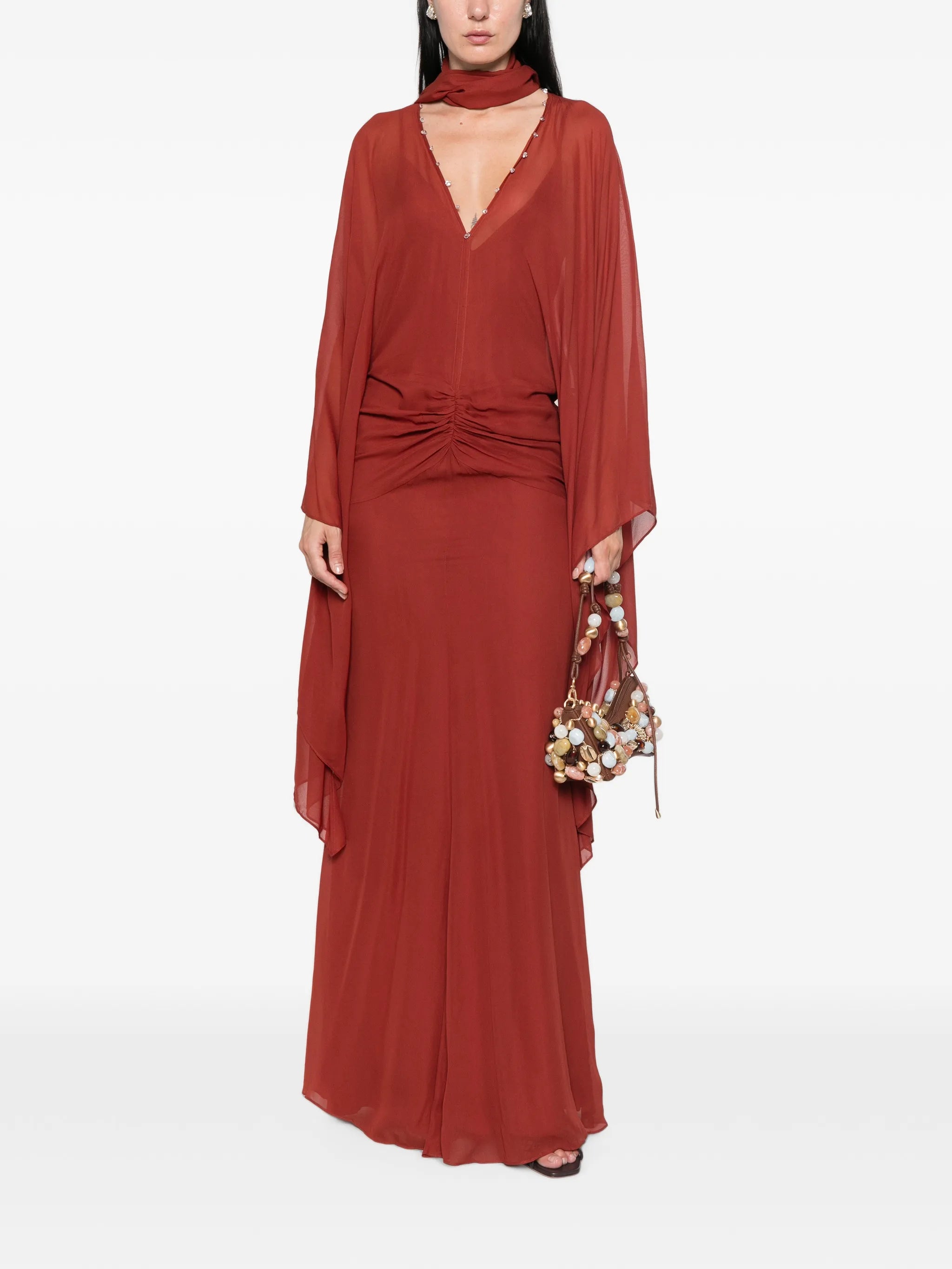 Florencia ruched-detail maxi dress