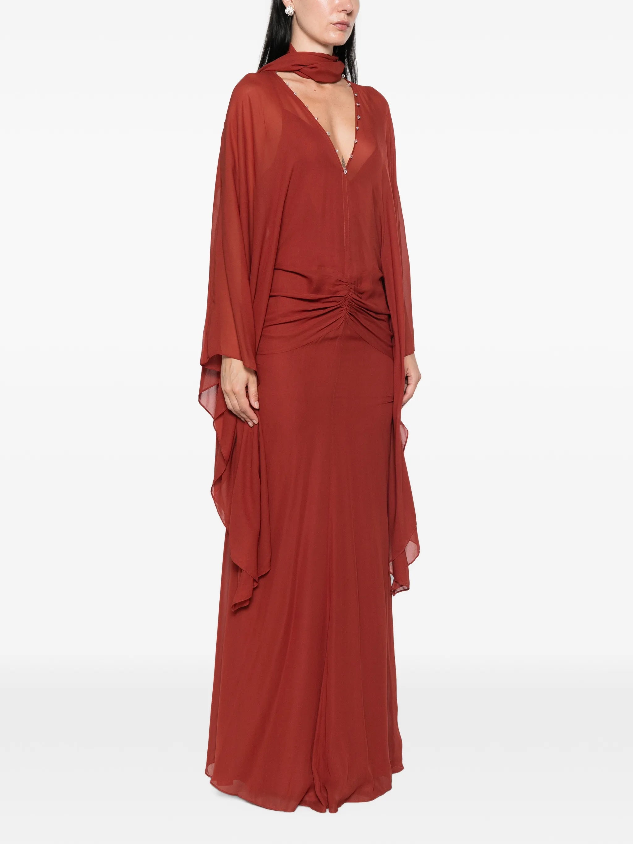 Florencia ruched-detail maxi dress