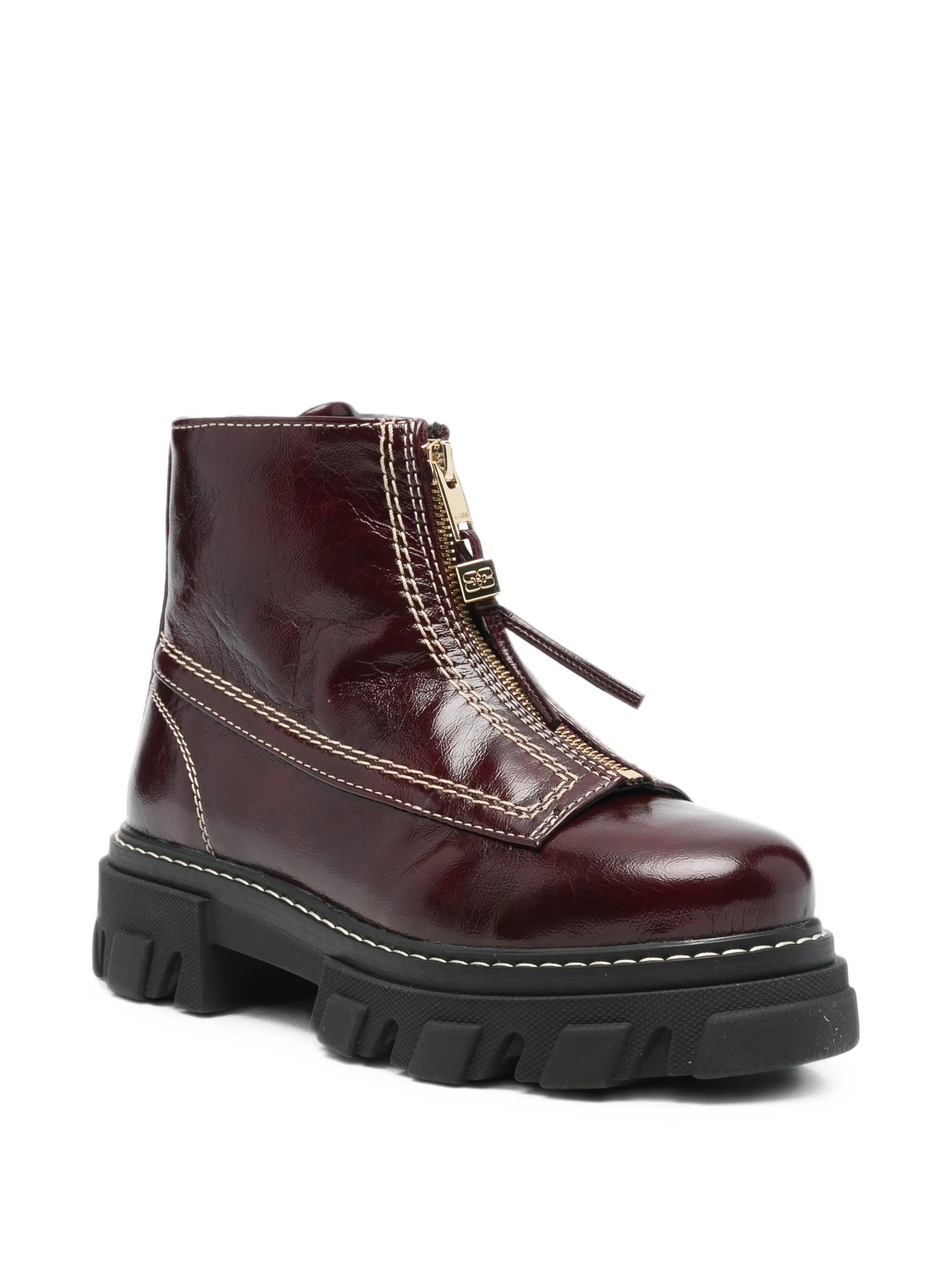 cleated zip-detail ankle boots