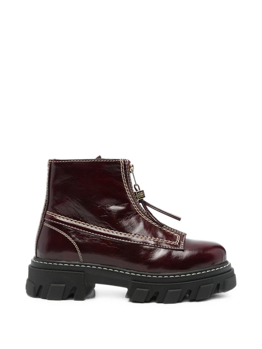 cleated zip-detail ankle boots