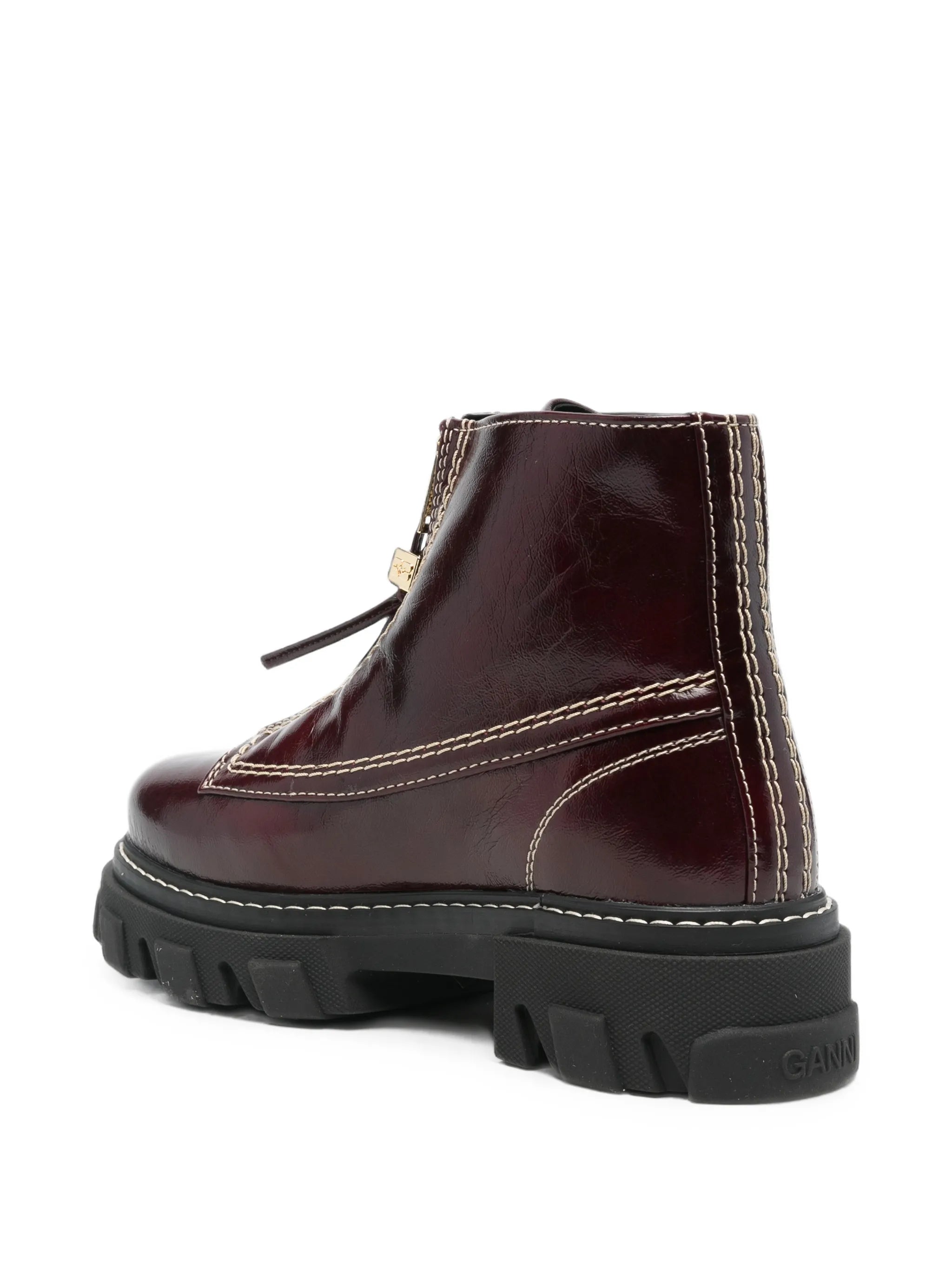 cleated zip-detail ankle boots