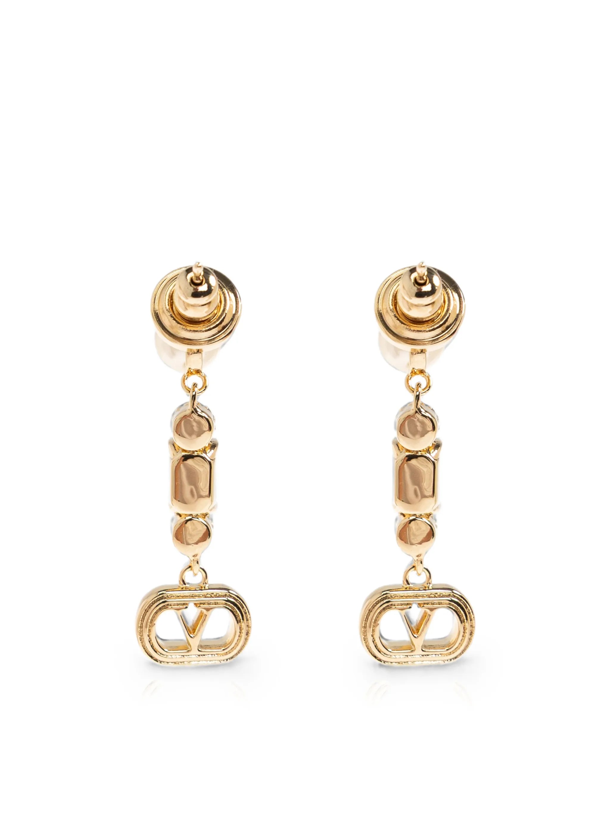 VLogo Signature crystal-embellished earrings