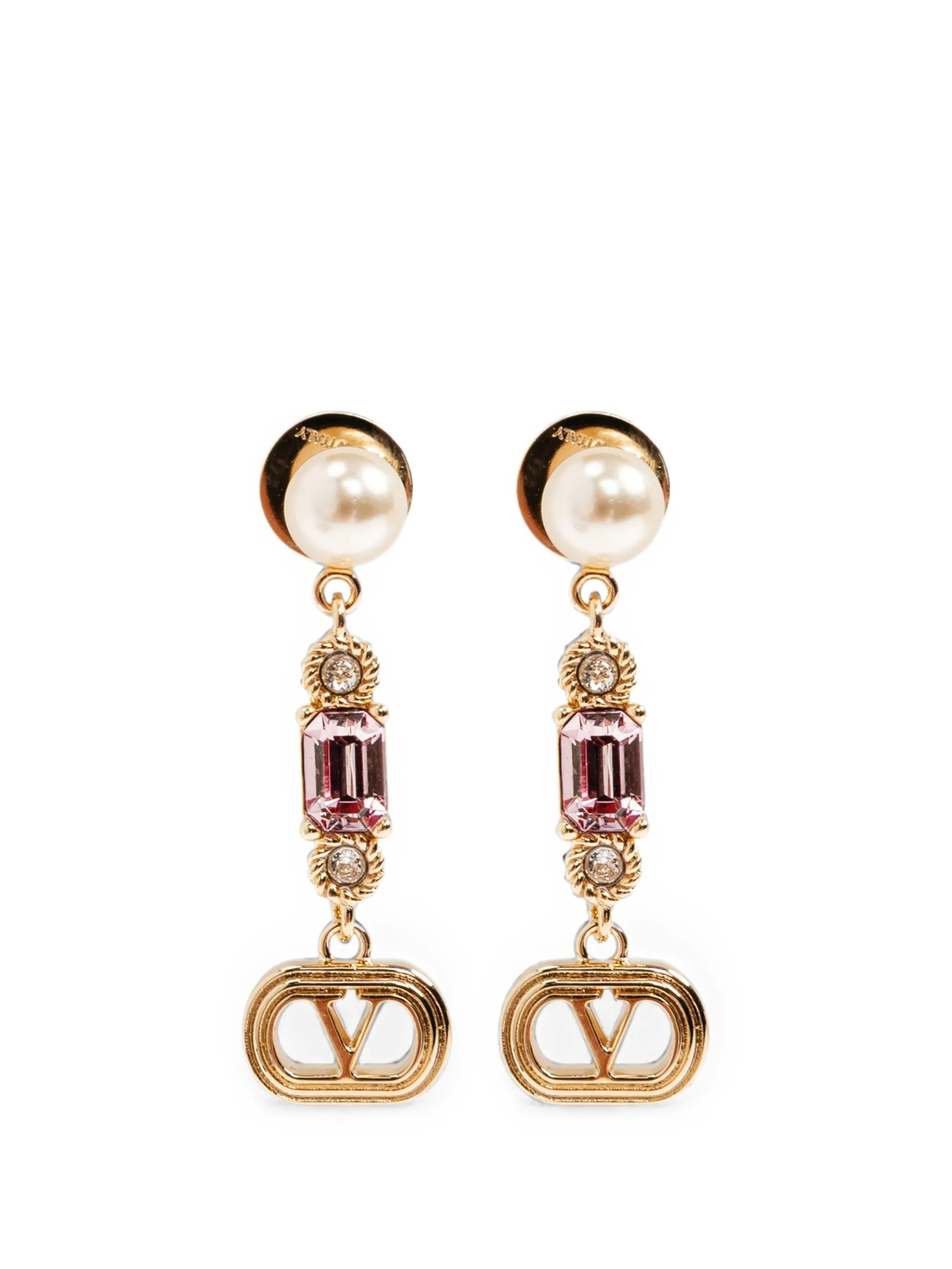 VLogo Signature crystal-embellished earrings