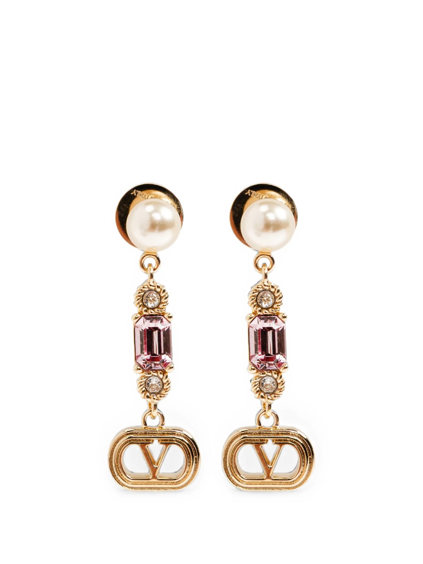 VLogo Signature crystal-embellished earrings