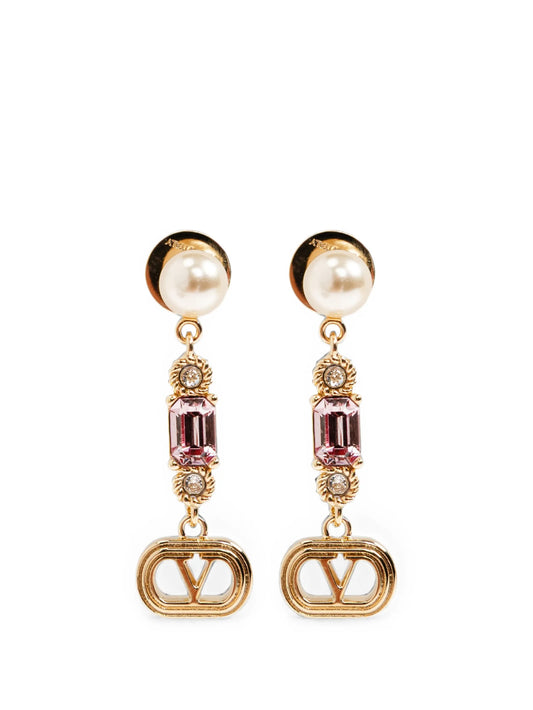 VLogo Signature crystal-embellished earrings