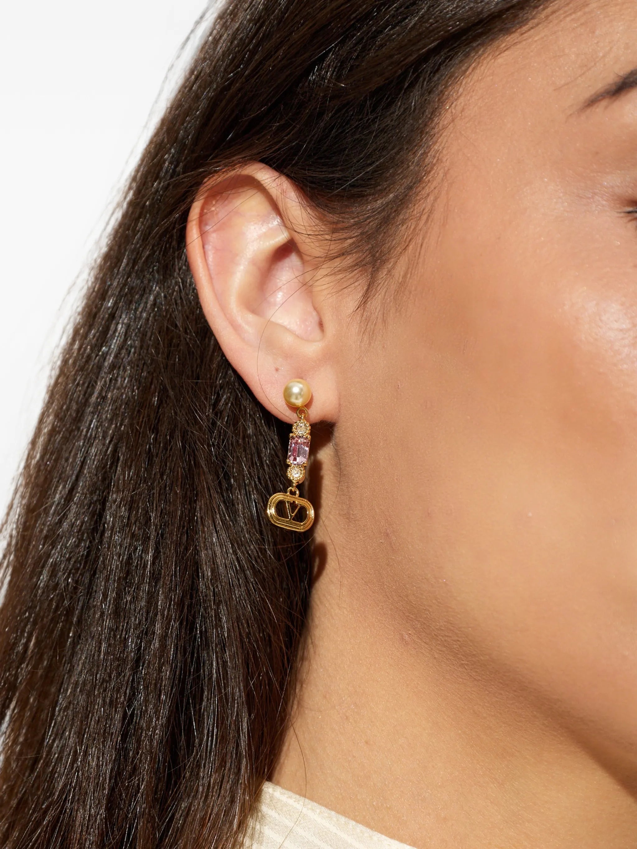 VLogo Signature crystal-embellished earrings