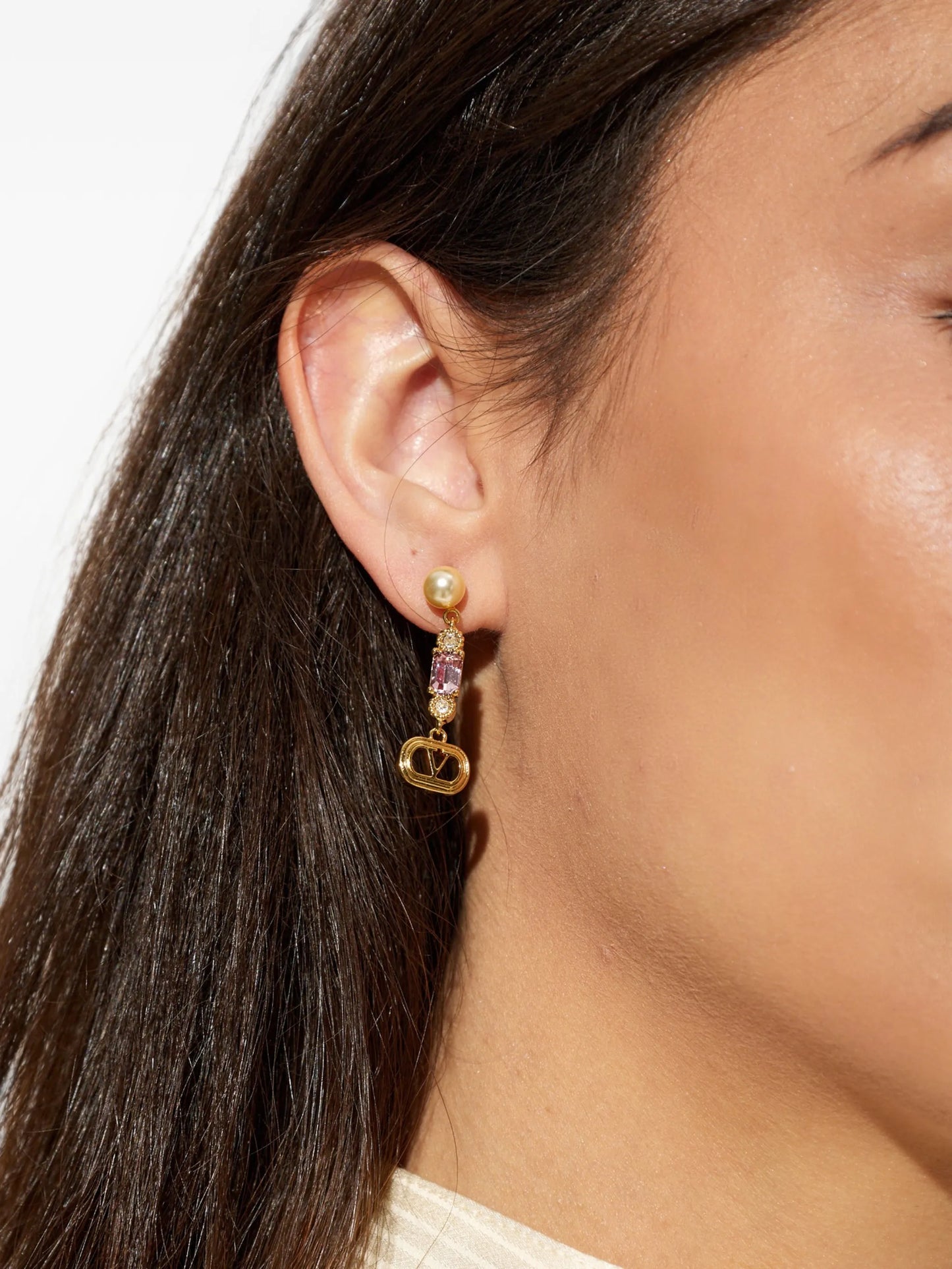 VLogo Signature crystal-embellished earrings