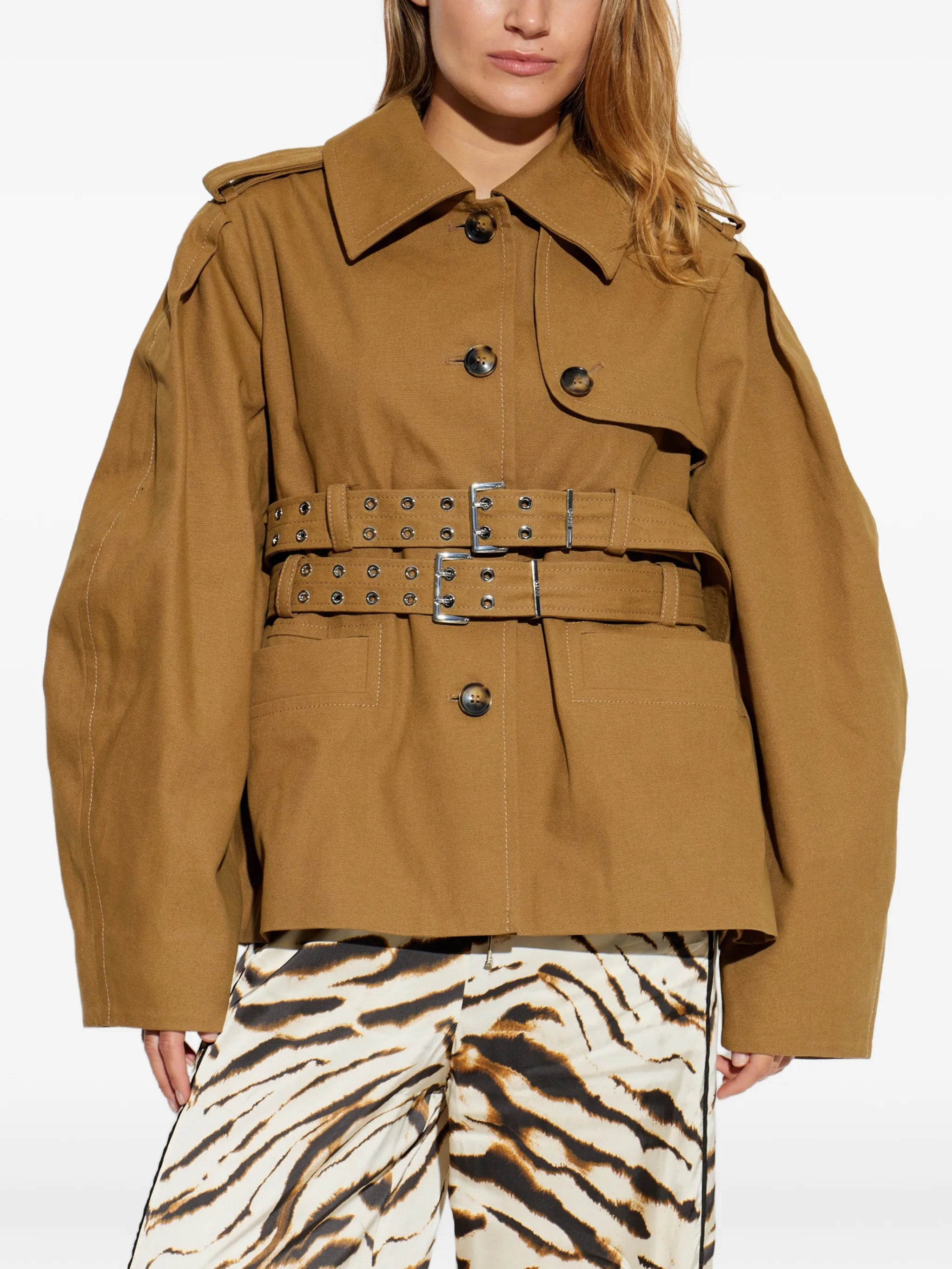 jacket in beige canvas