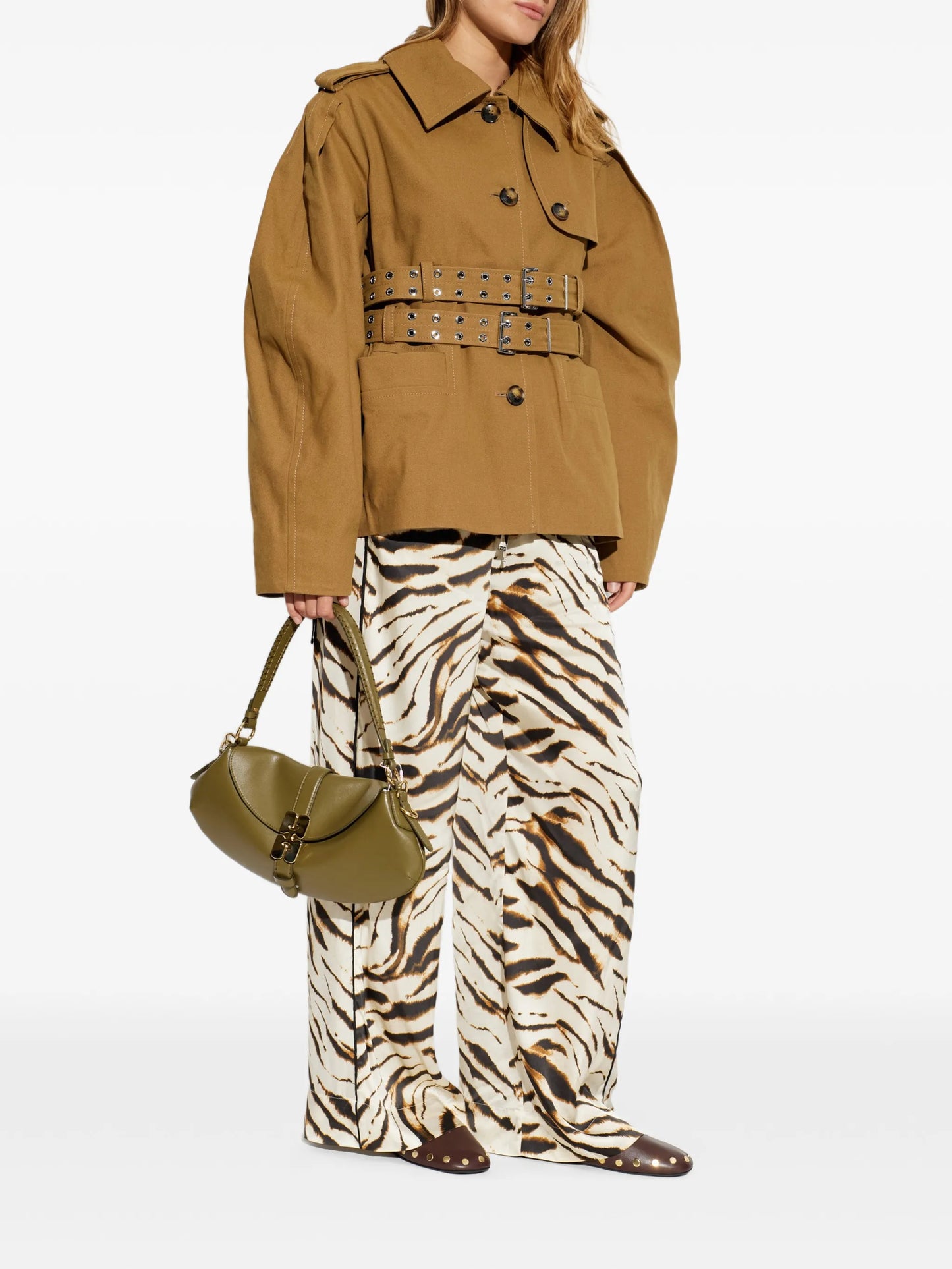 jacket in beige canvas