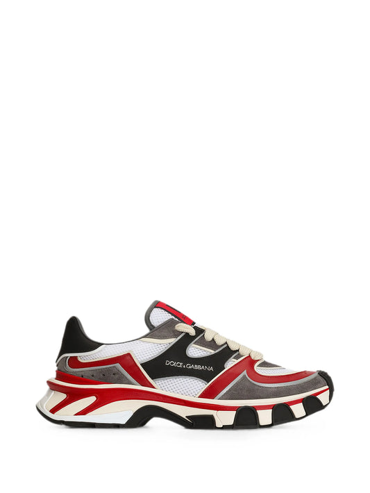 panelled mesh-detail low-top sneakers