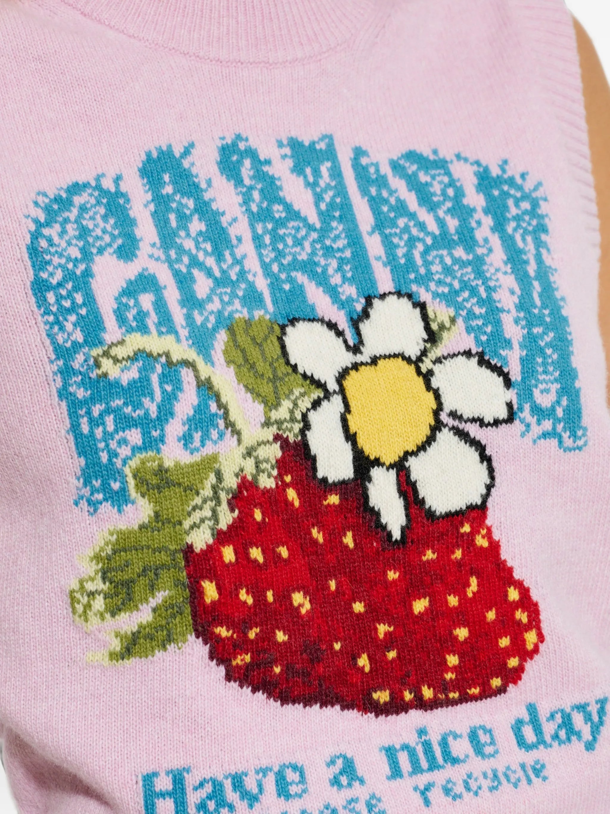 strawberry intarsia-knit vest