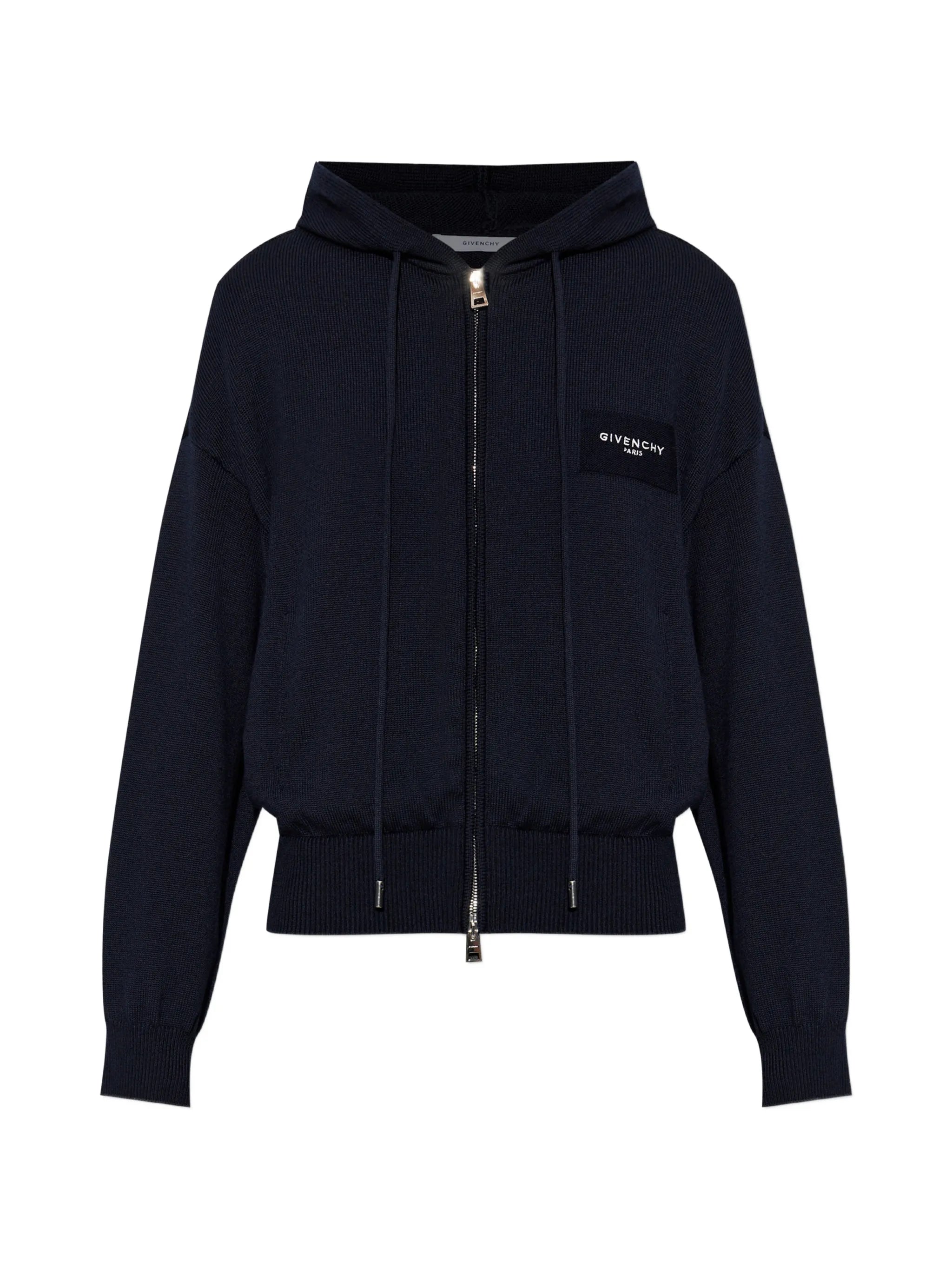 logo-patch zip-up hoodie