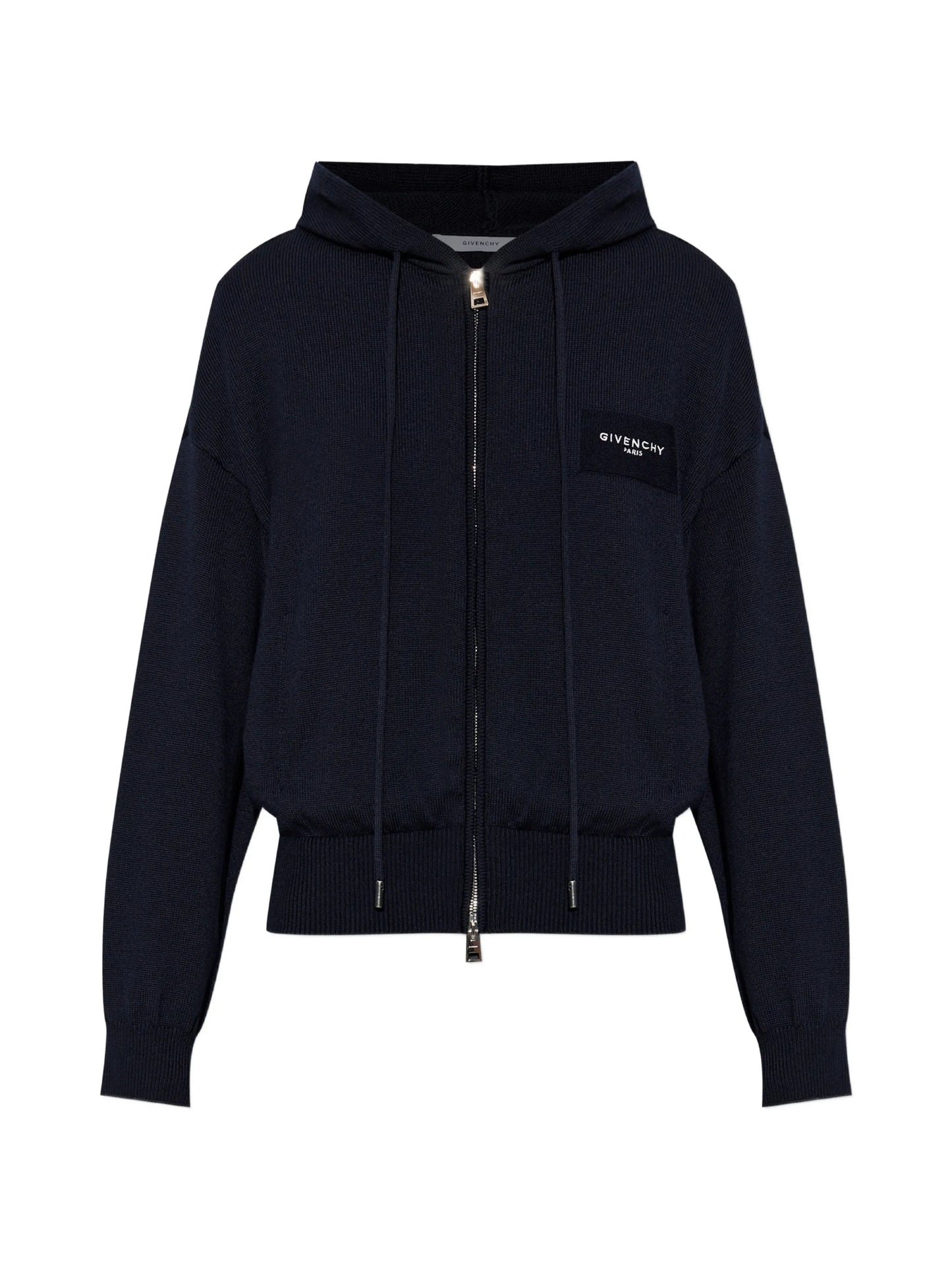 logo-patch zip-up hoodie