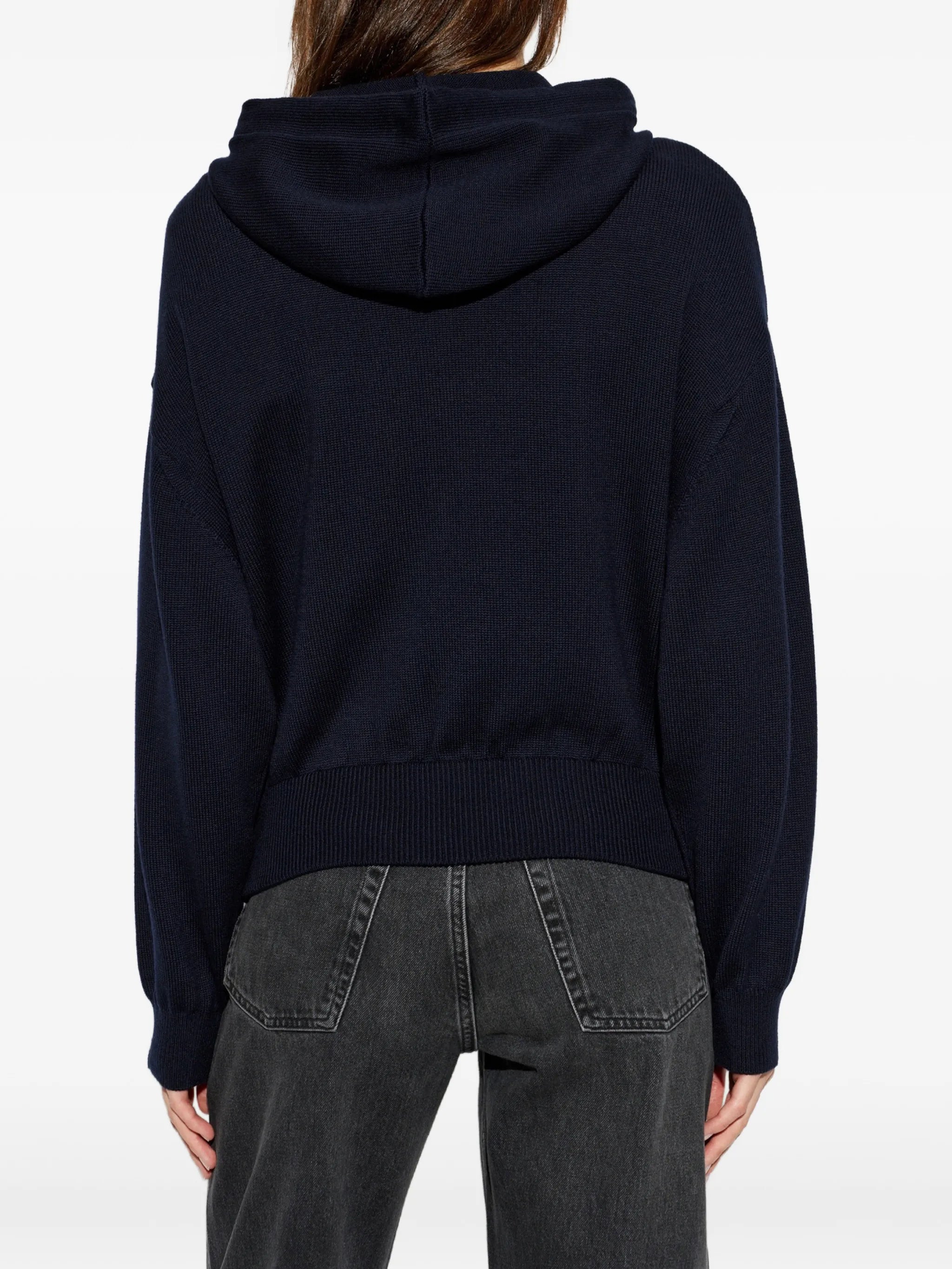 logo-patch zip-up hoodie