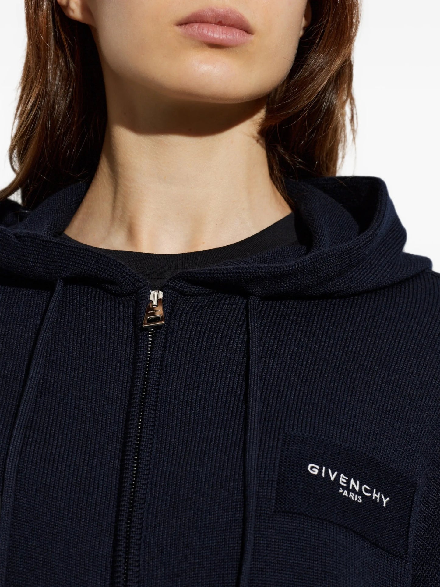 logo-patch zip-up hoodie