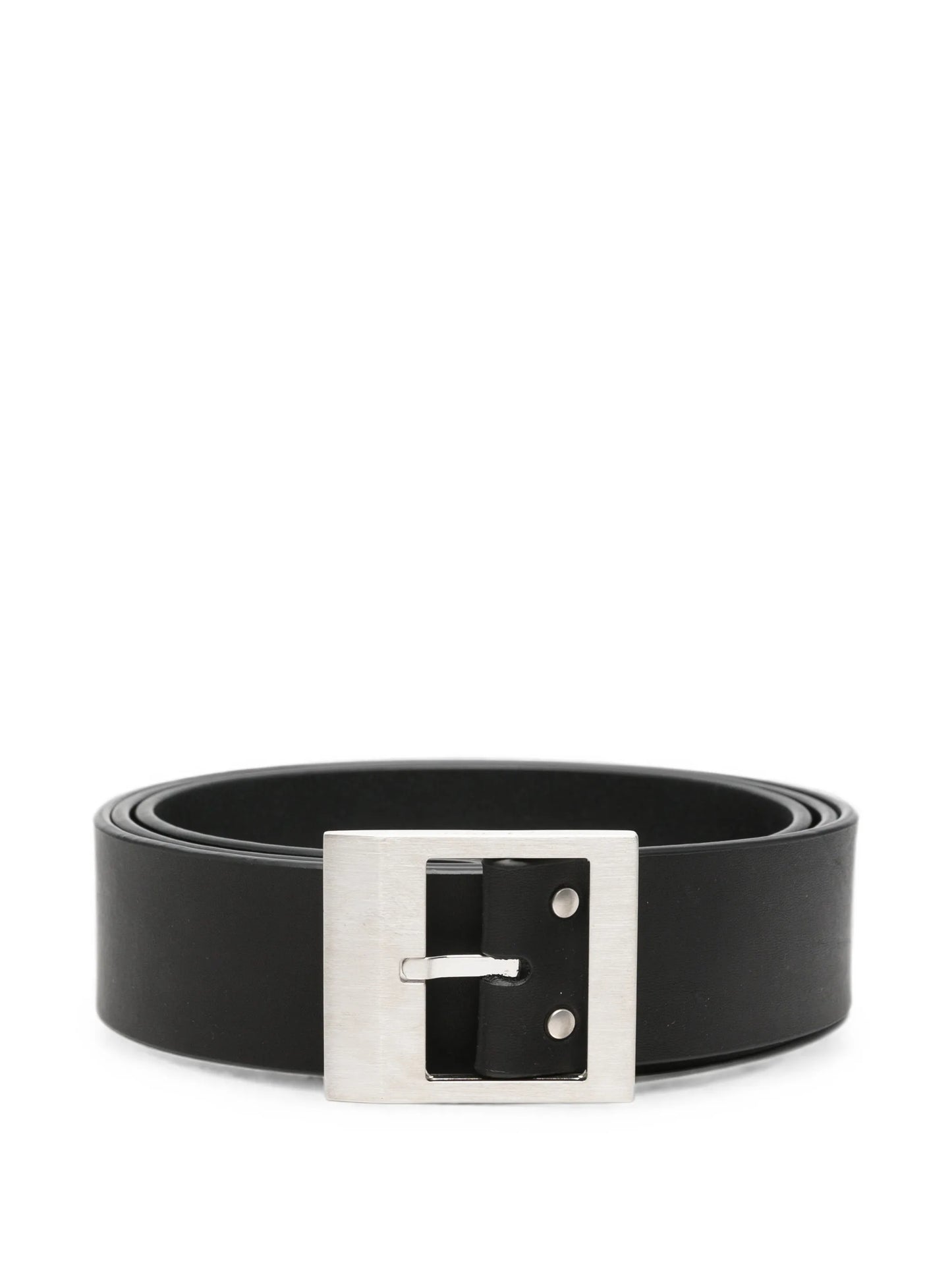 square-buckle leather belt