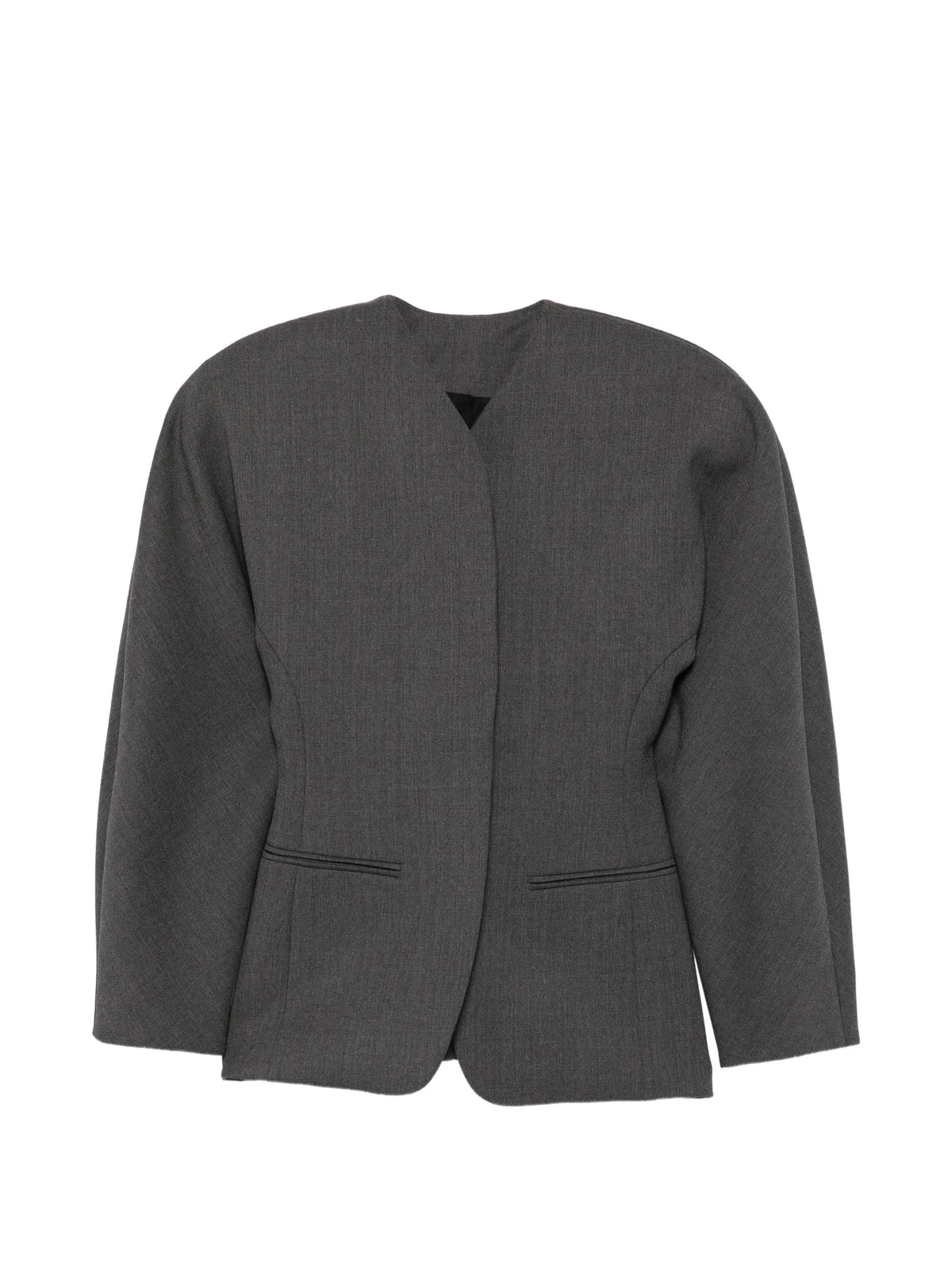 V-neck cocoon-sleeve jacket