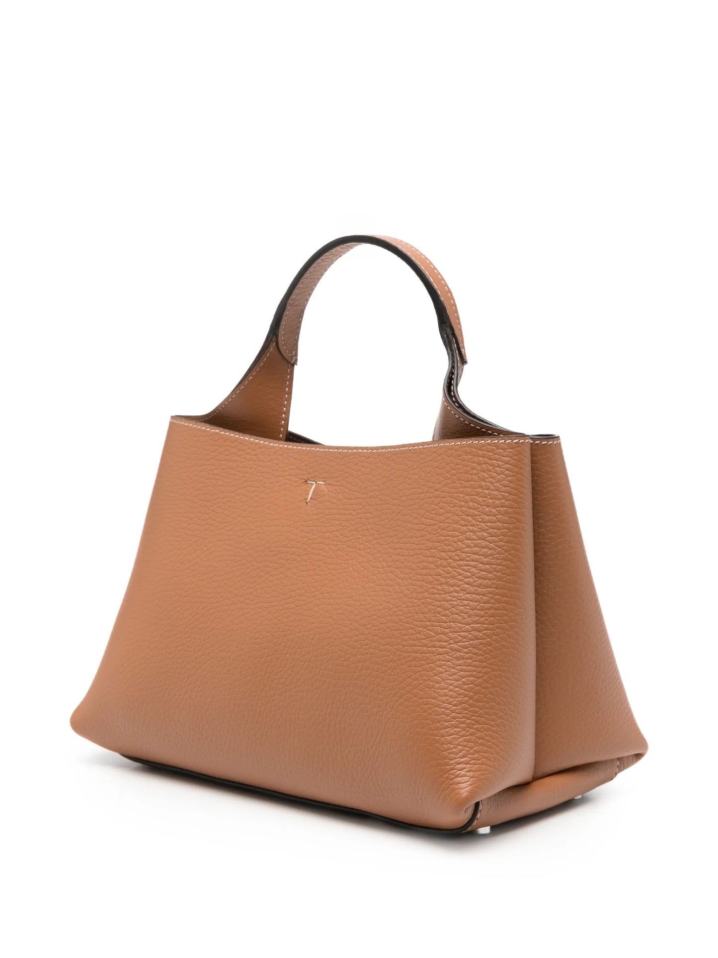 T-logo grained leather tote bag