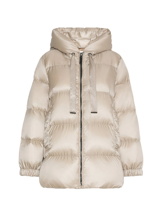 quilted hooded puffer jacket