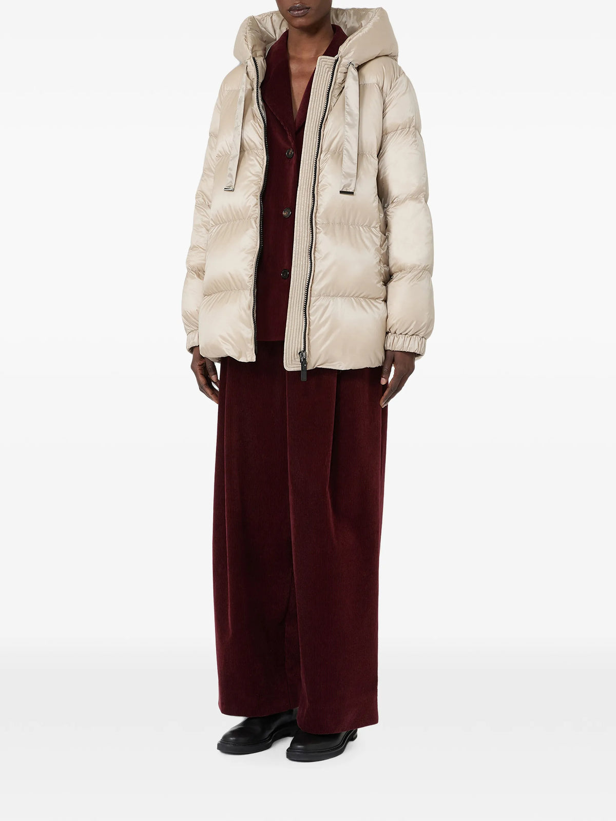 quilted hooded puffer jacket