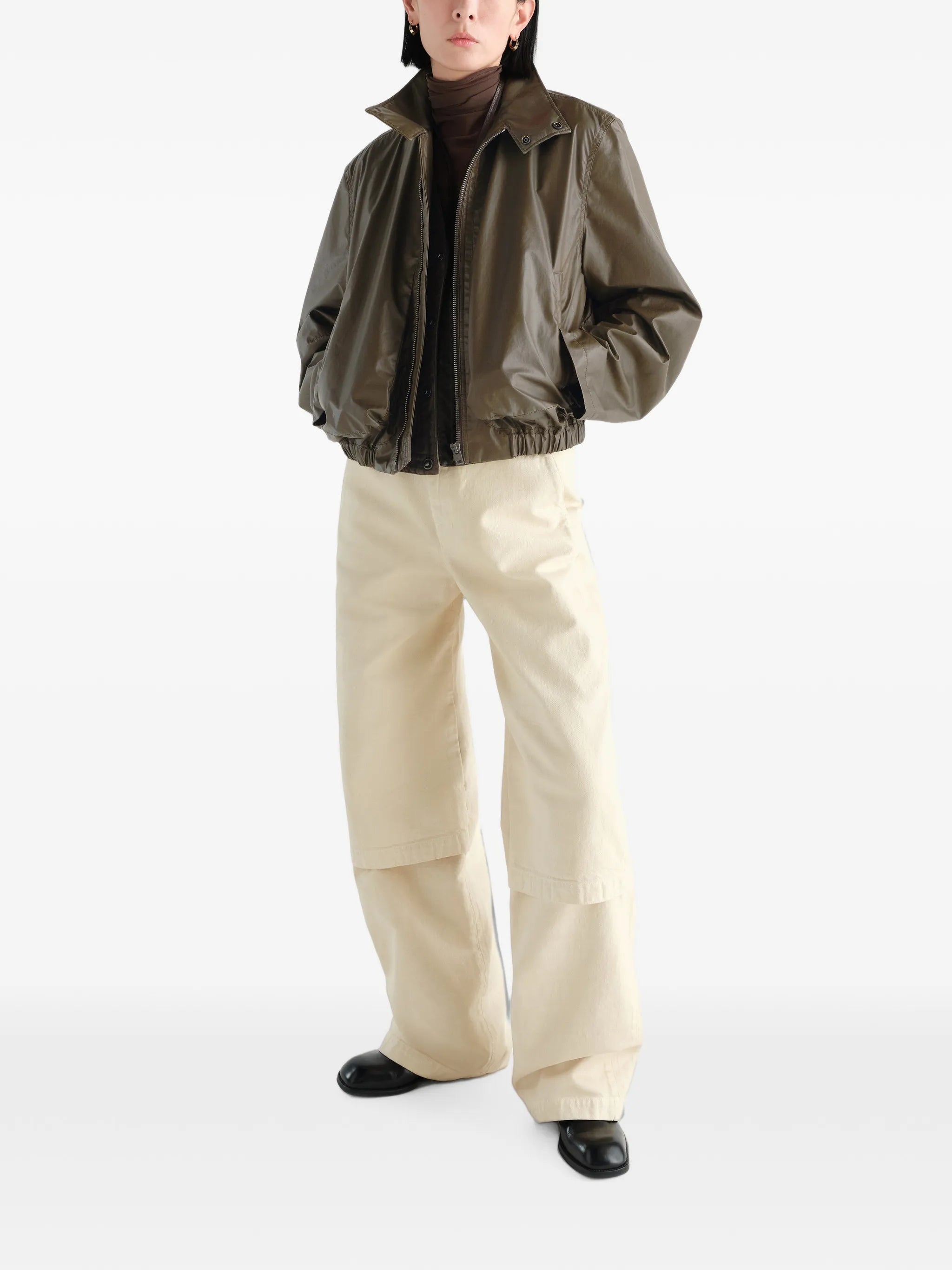 zipped waterproof bomber jacket