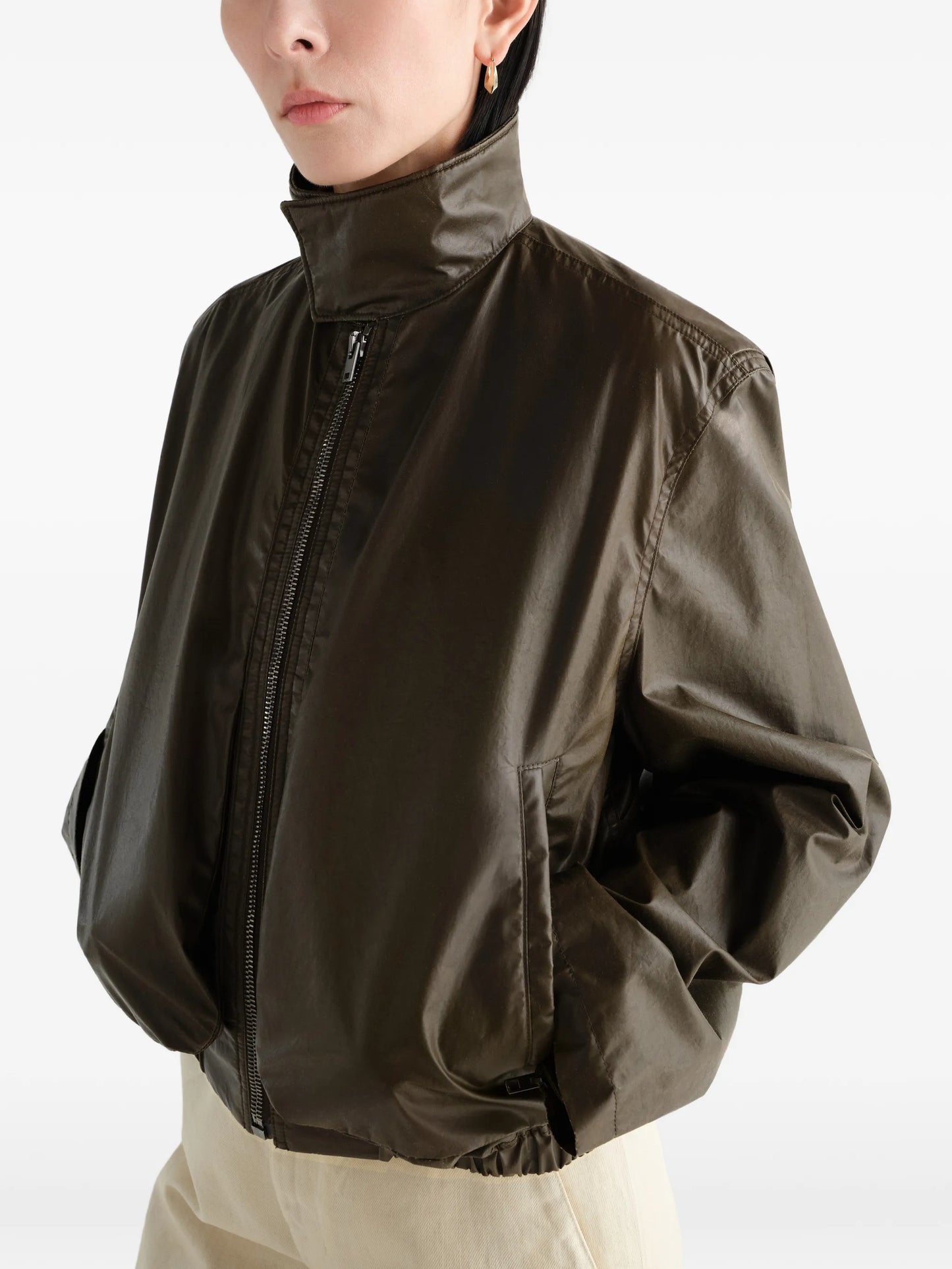 zipped waterproof bomber jacket