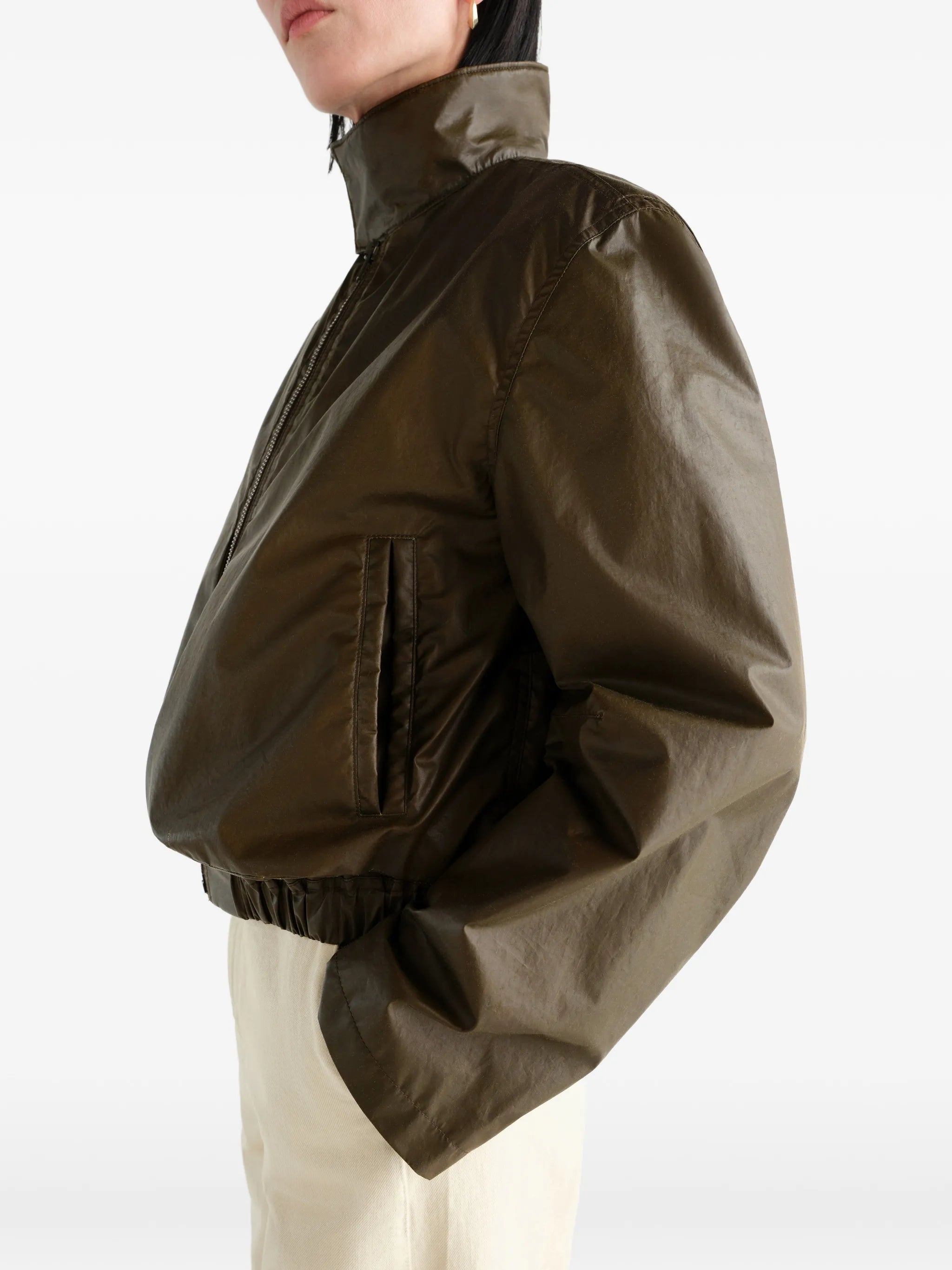 zipped waterproof bomber jacket