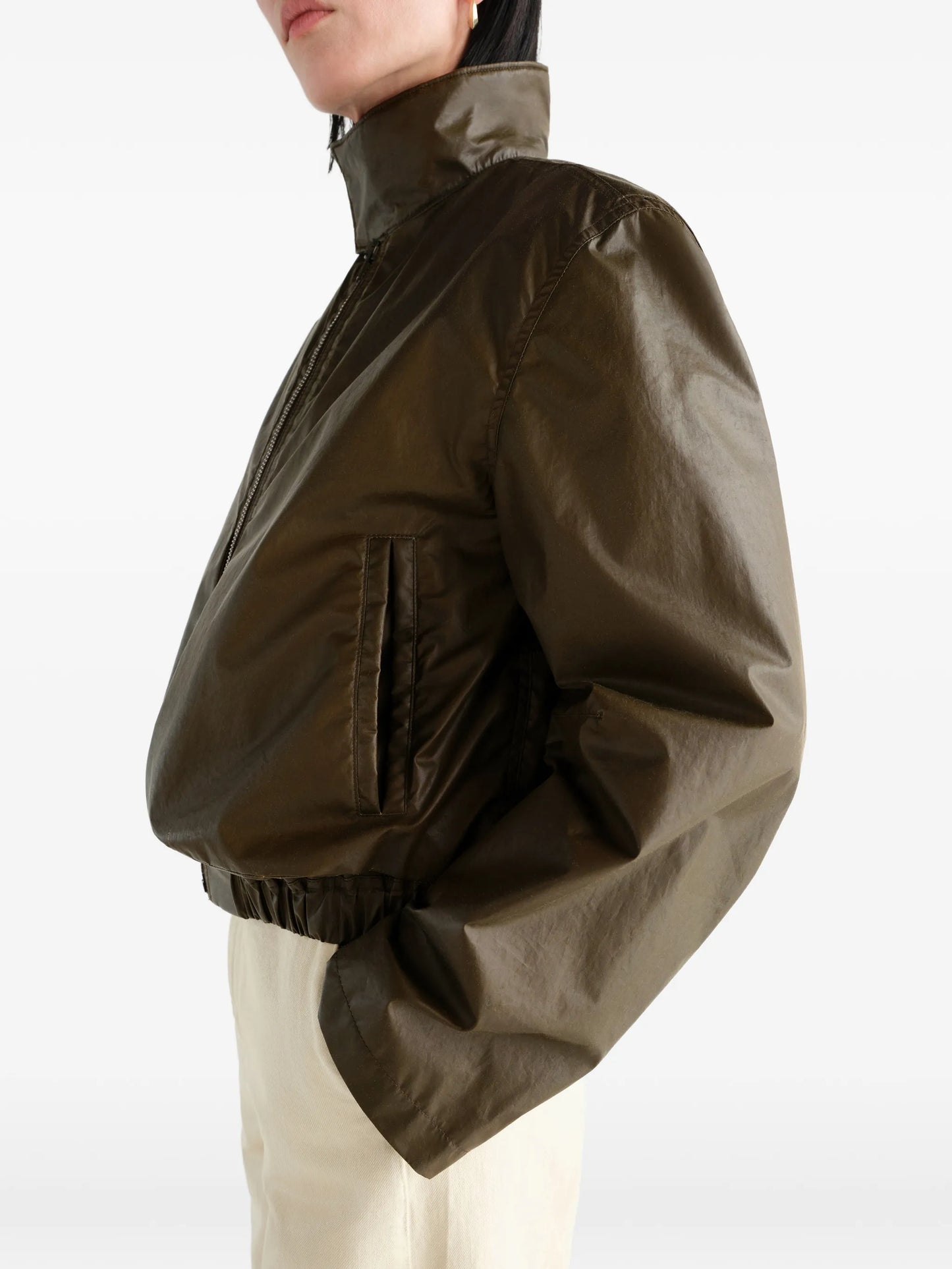 zipped waterproof bomber jacket