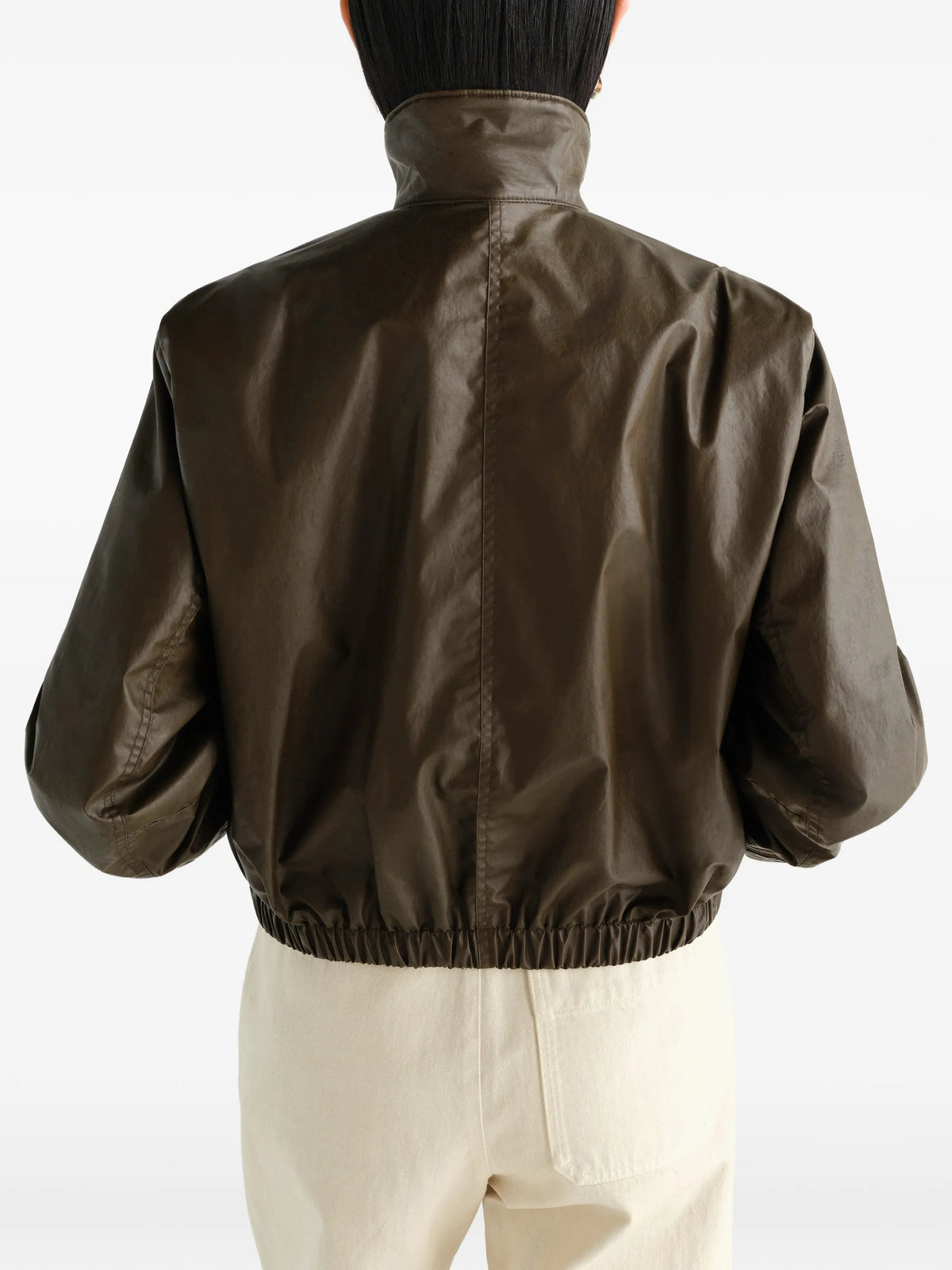 zipped blouson in waterproof cotton