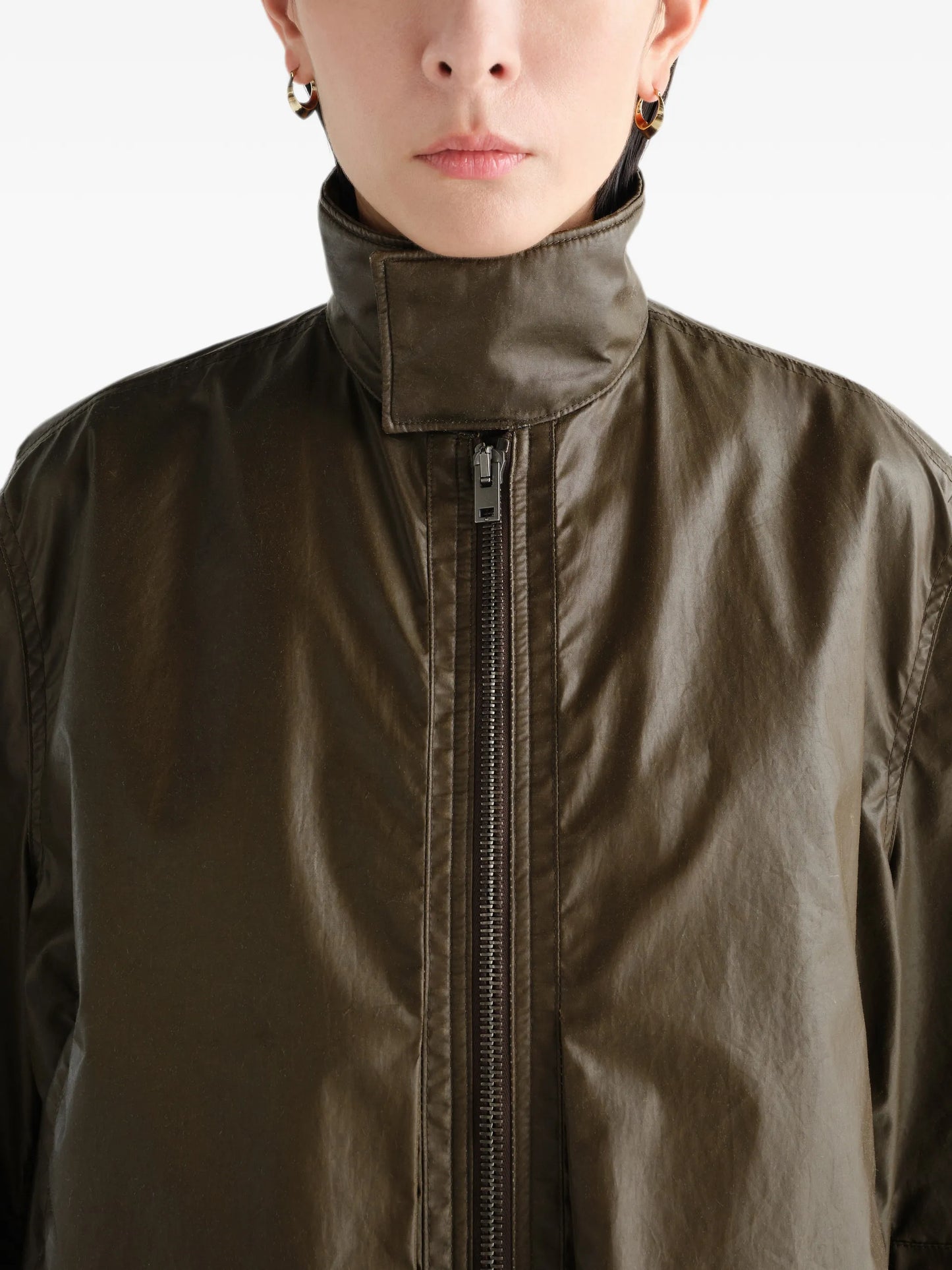 zipped waterproof bomber jacket