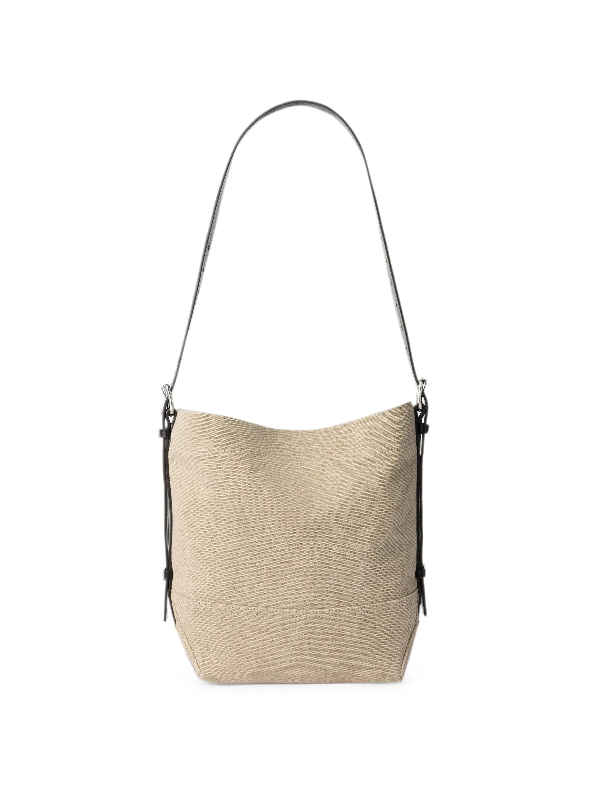 small Belted tote bag in heavy eco cotton canvas