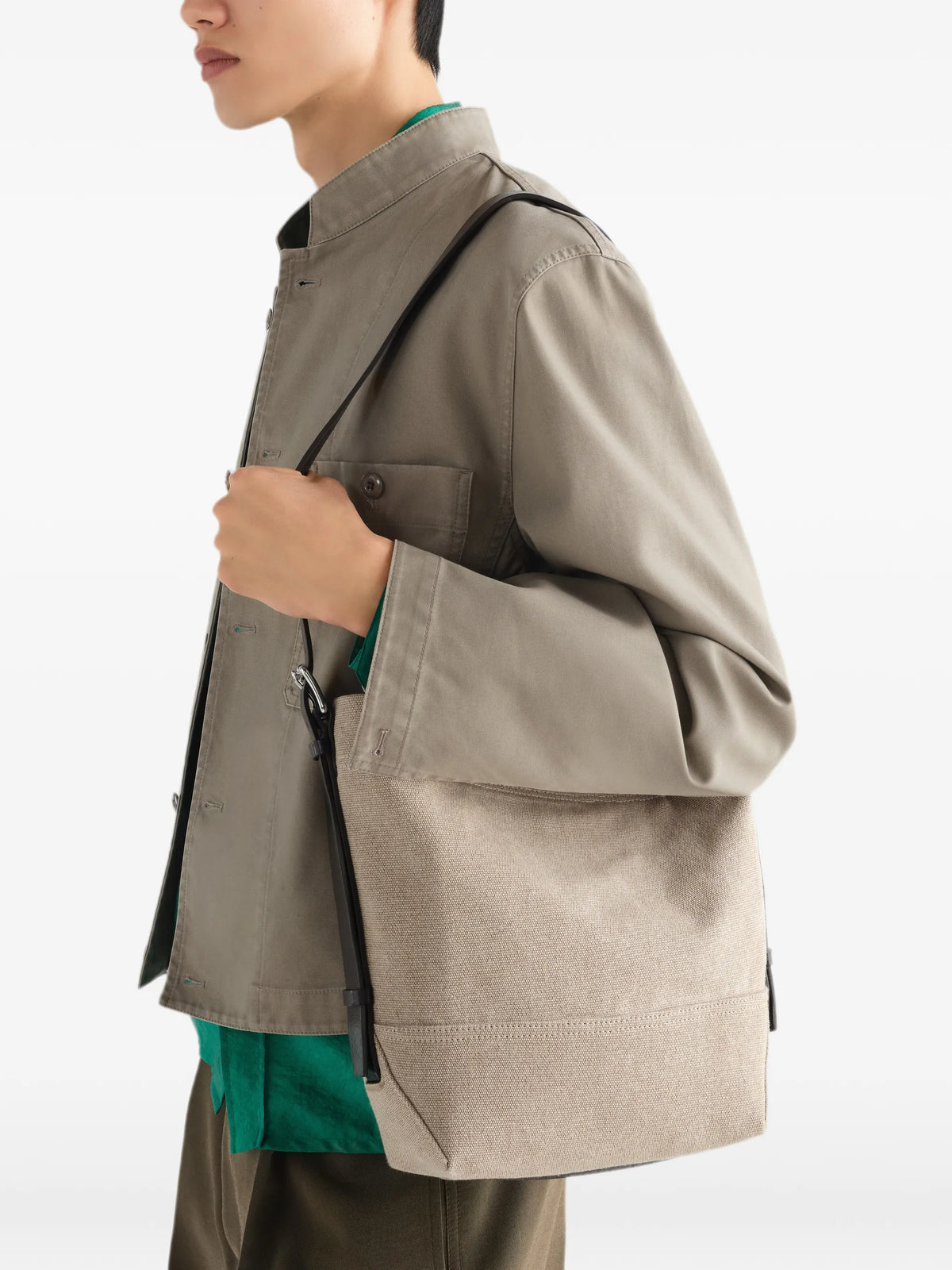 small Belted tote bag in heavy eco cotton canvas