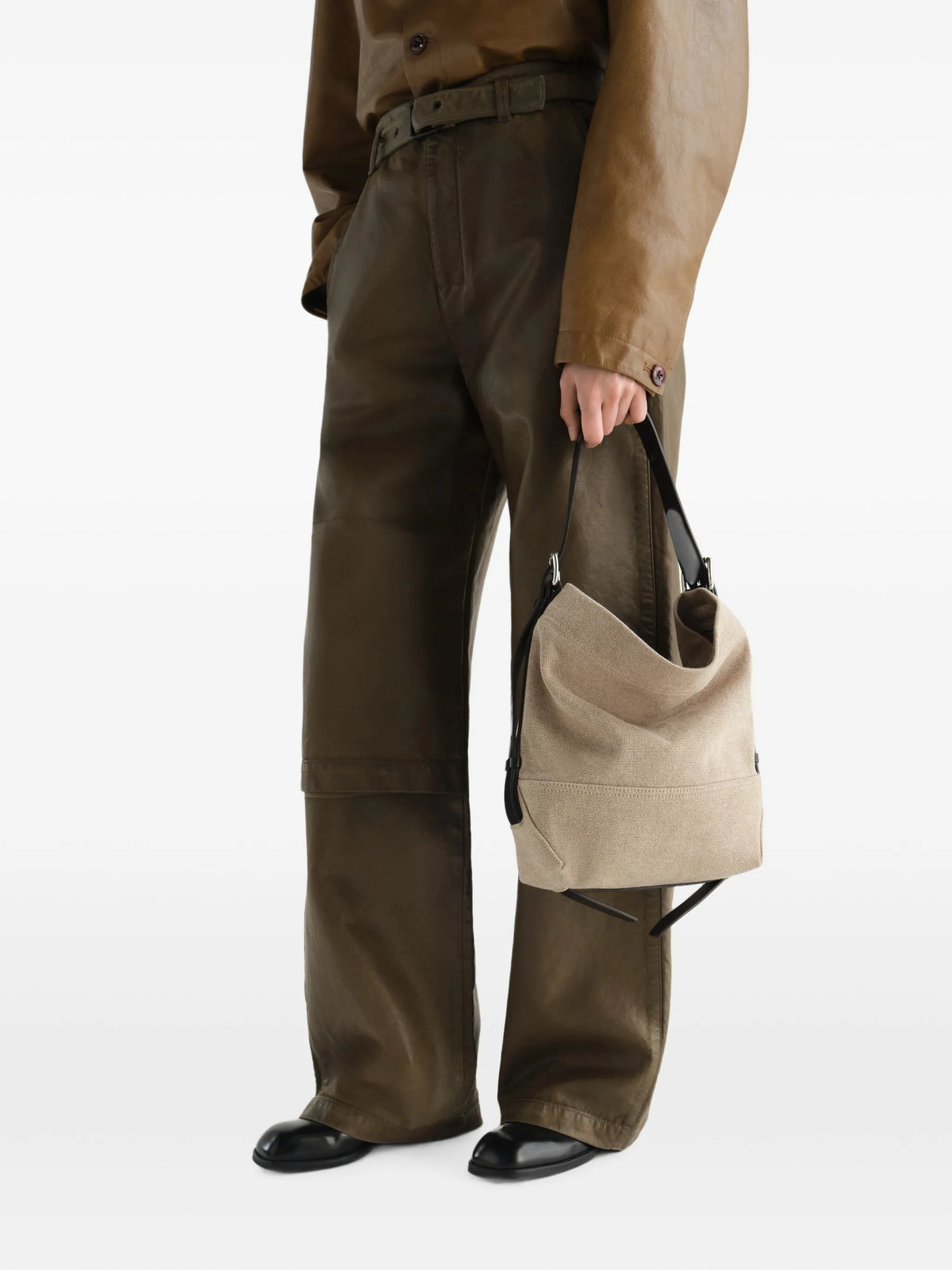 small Belted tote bag in heavy eco cotton canvas