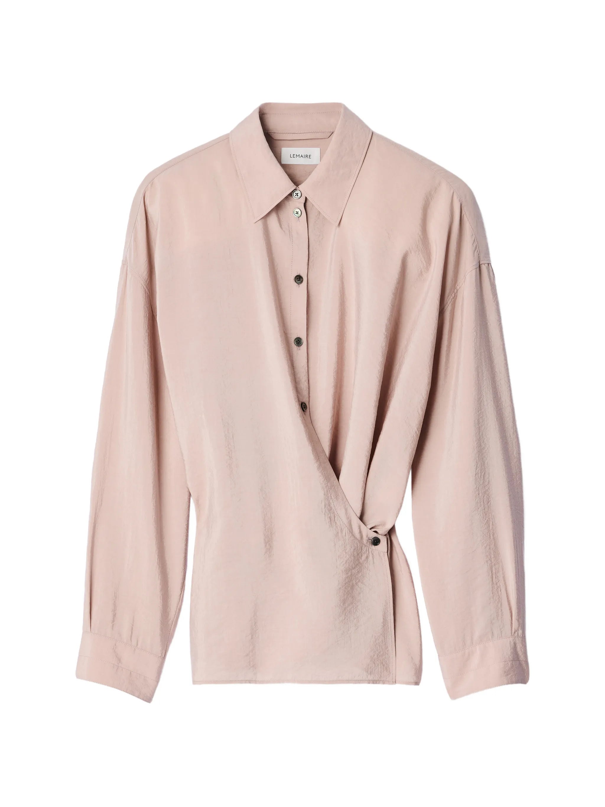 straight collar Twisted shirt in dry silk