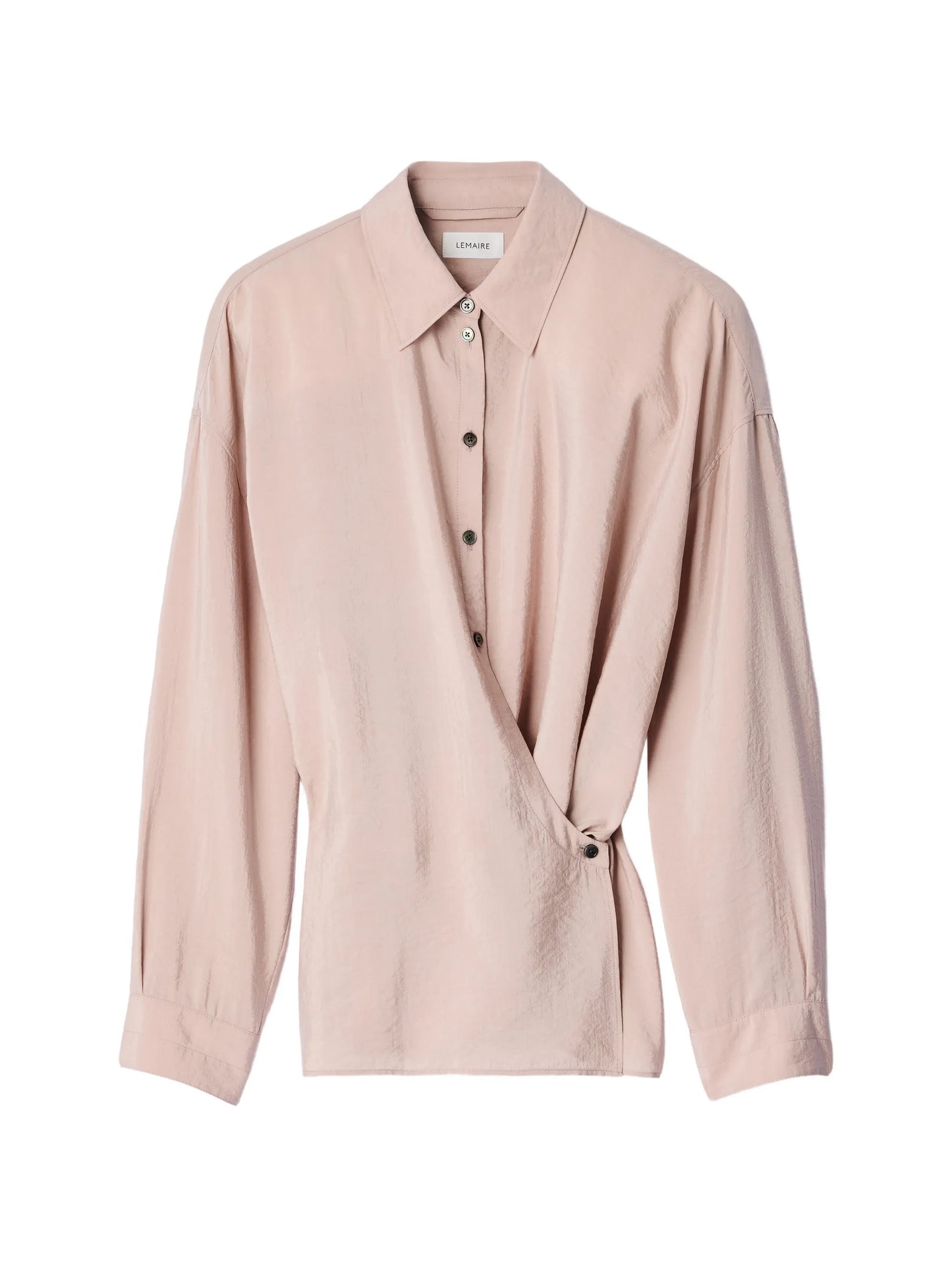 straight collar Twisted shirt in dry silk
